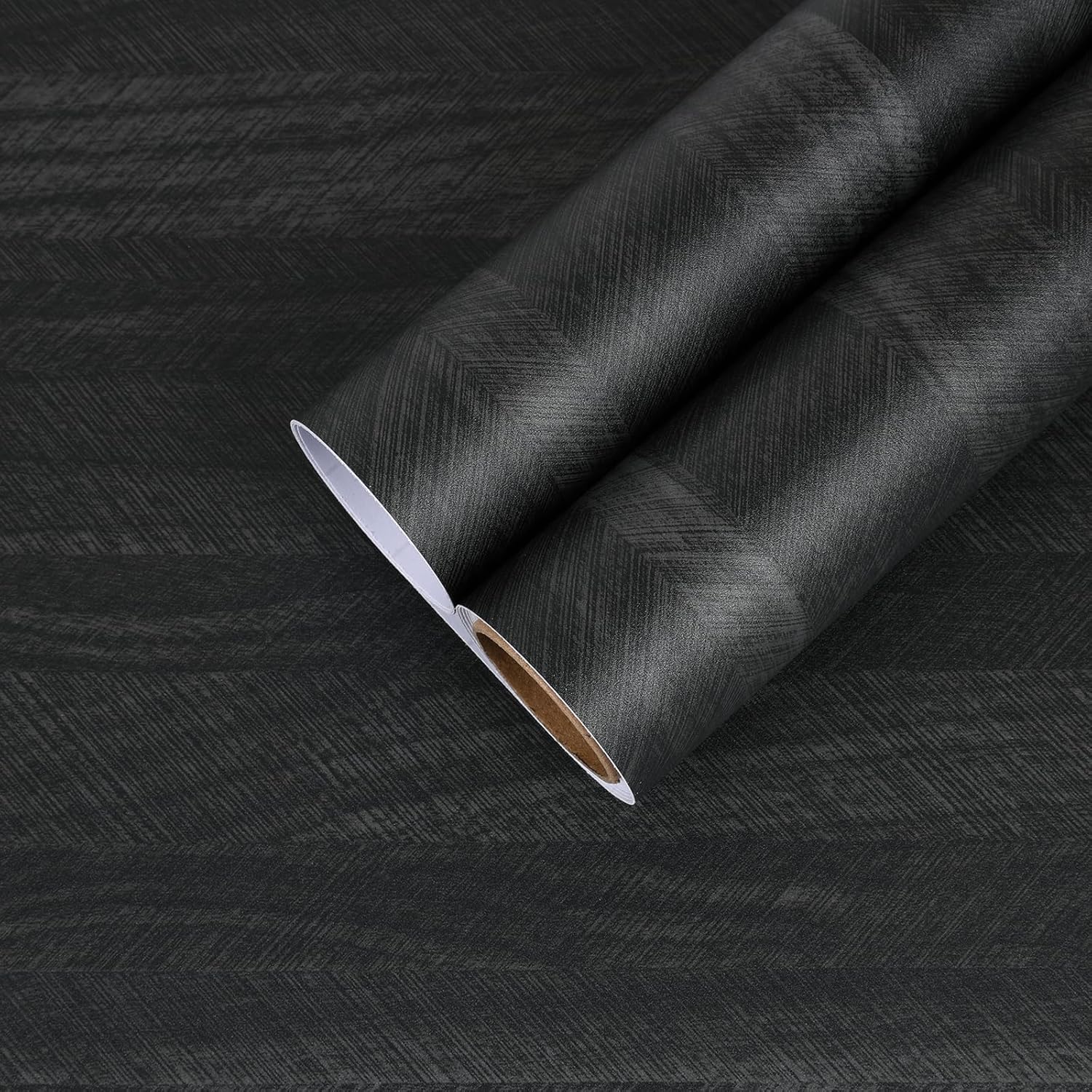 12”x472” Charcoal Black Wood Contact Paper Peel and Stick