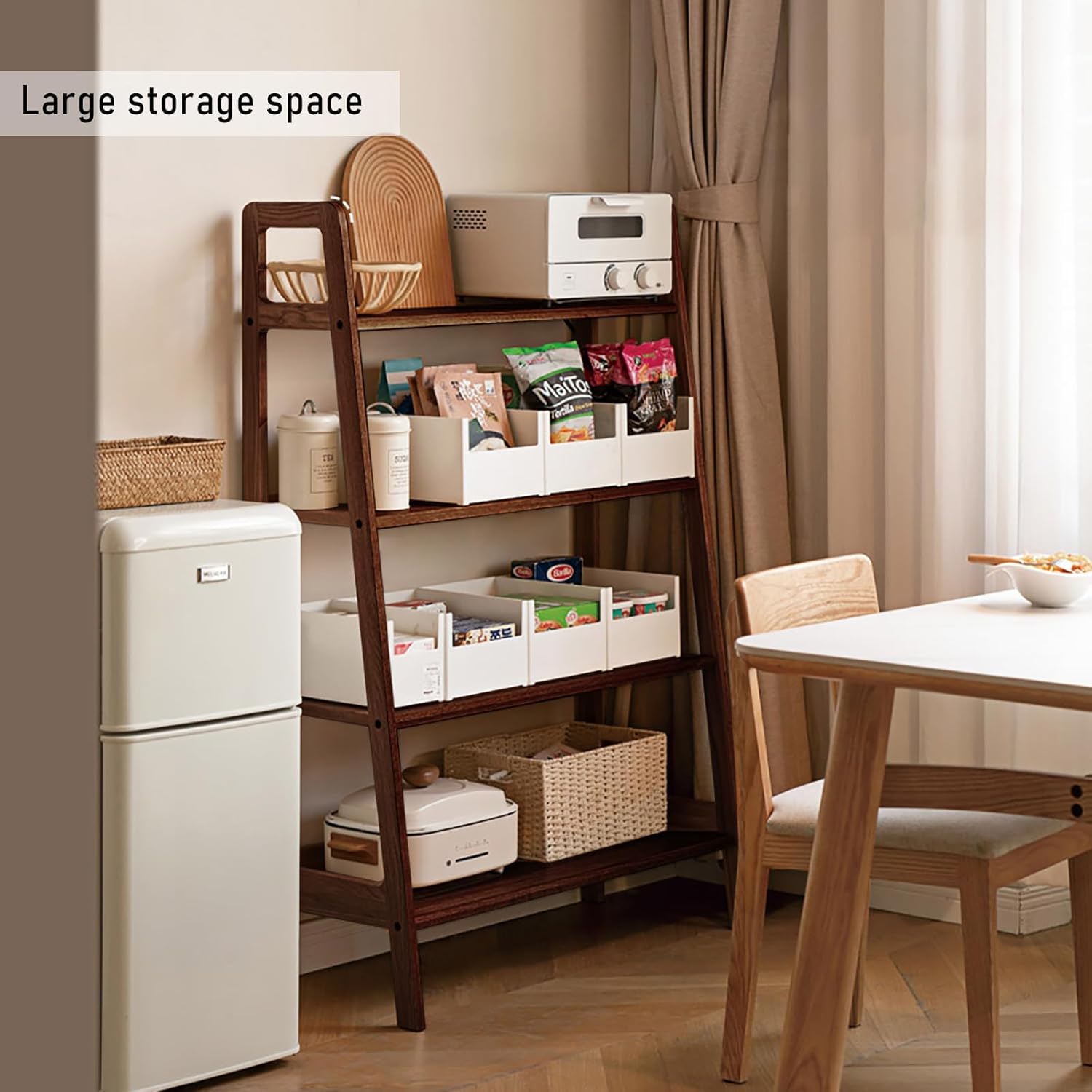 100% Solid Oak 4 Tier Ladder Shelf