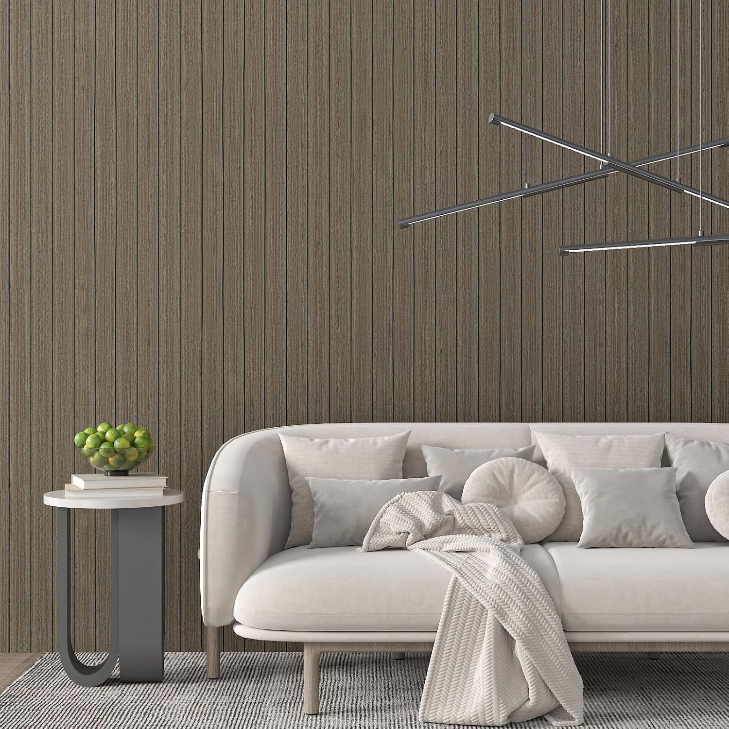 12"x79" Brown Faux Wood Grain 3D Wall Panels 