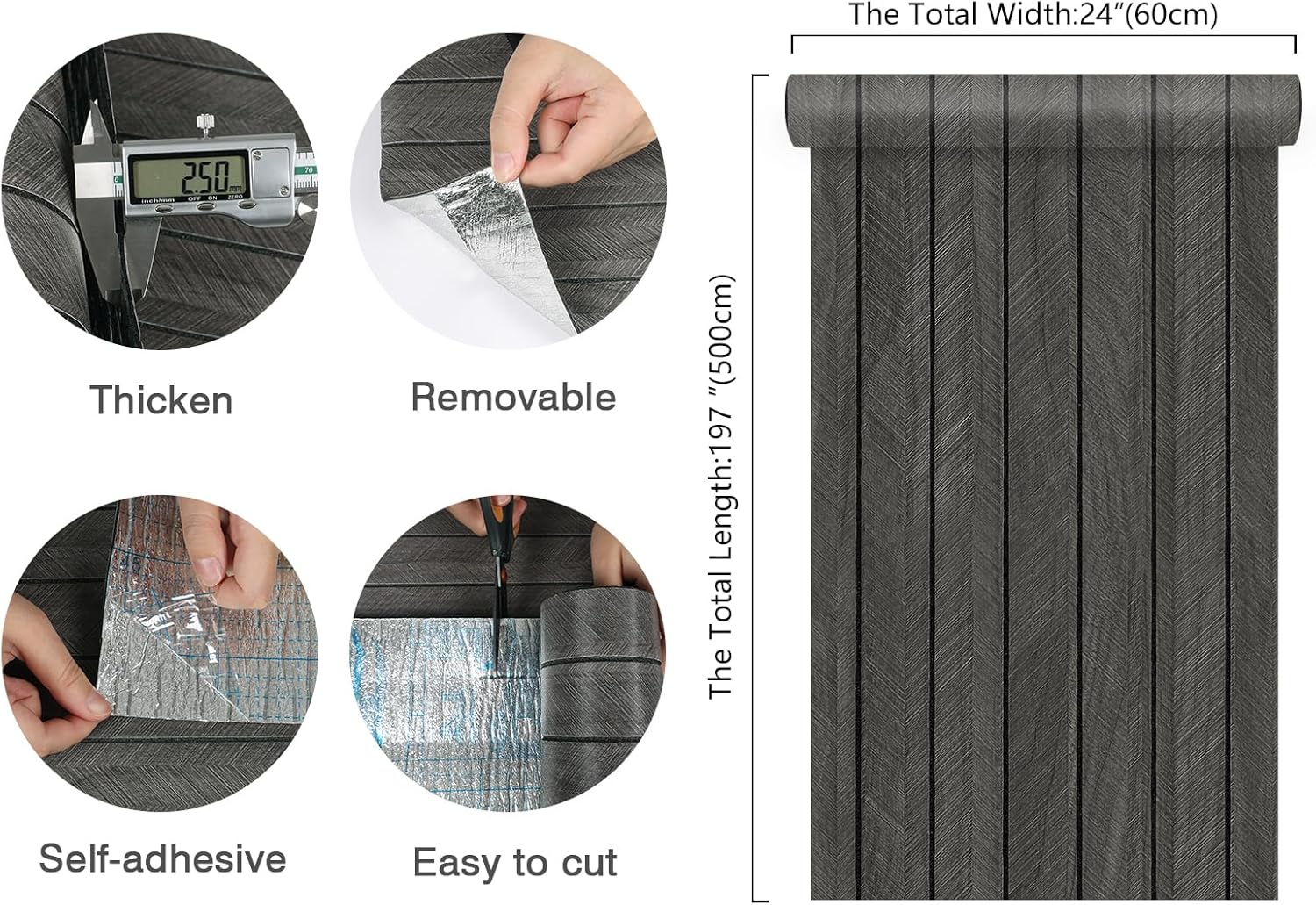 Extra Wide 24"x197" Wood Slat Wall Panels 3D Sound Absorbing Peel and Stick.