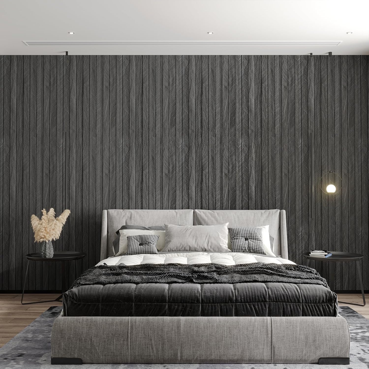 Extra Wide 24"x197" Wood Slat Wall Panels 3D Sound Absorbing Peel and Stick.