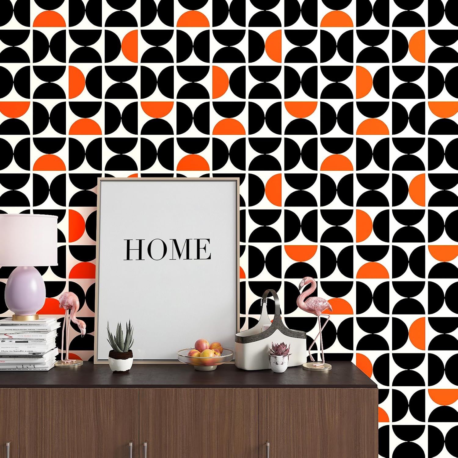 17.7"x100" Modern Retro Geometric Peel and Stick Wallpaper 
