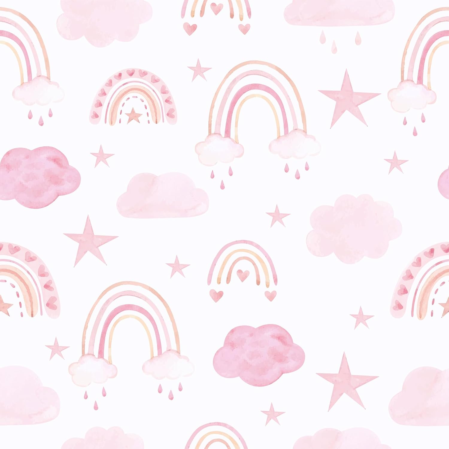 17.7”x100” Kids Self Adhesive Removable Wallpaper Mural for Nursery Girls Room Playroom
