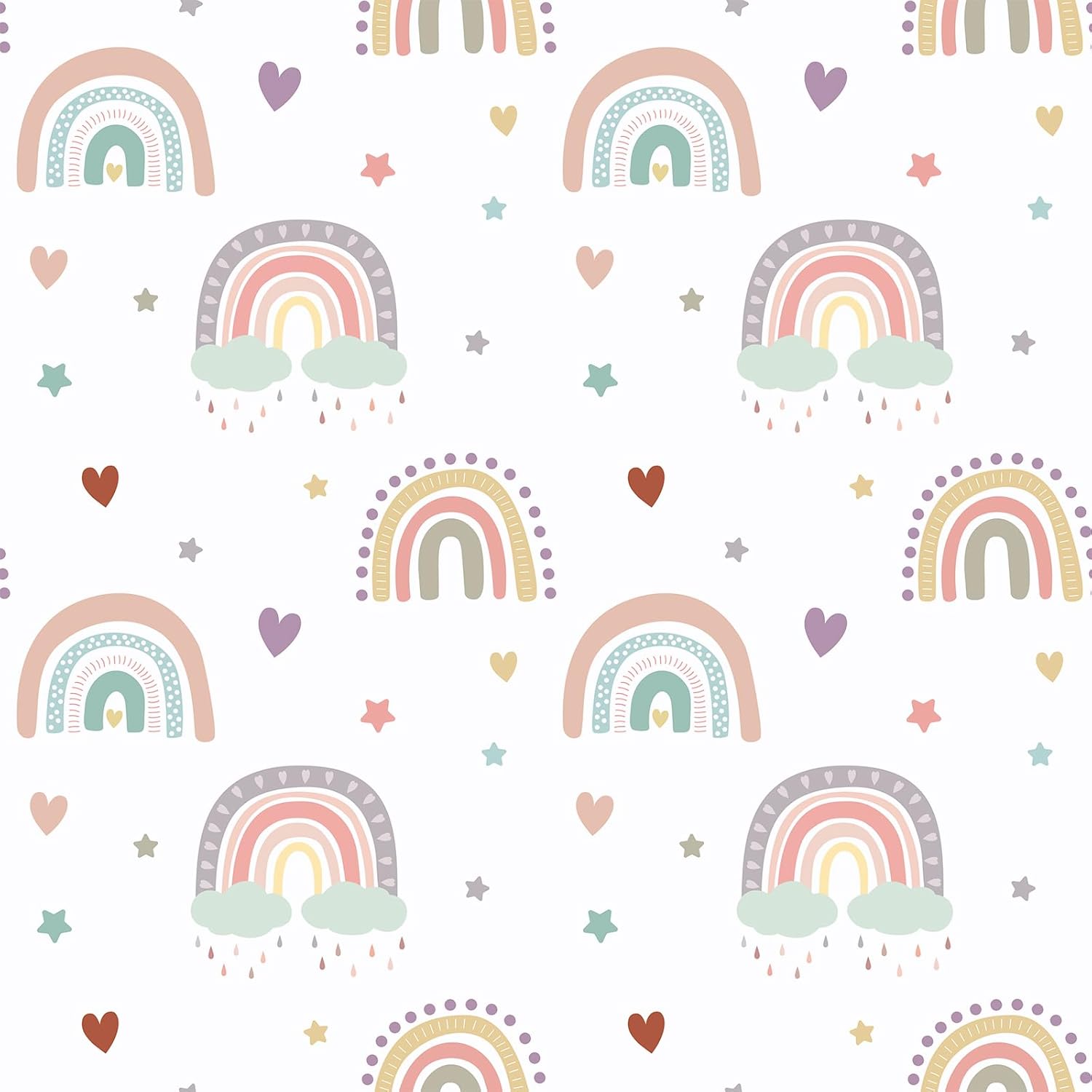 17.7”x100” Kids Self Adhesive Removable Wallpaper Mural for Nursery Girls Room Playroom