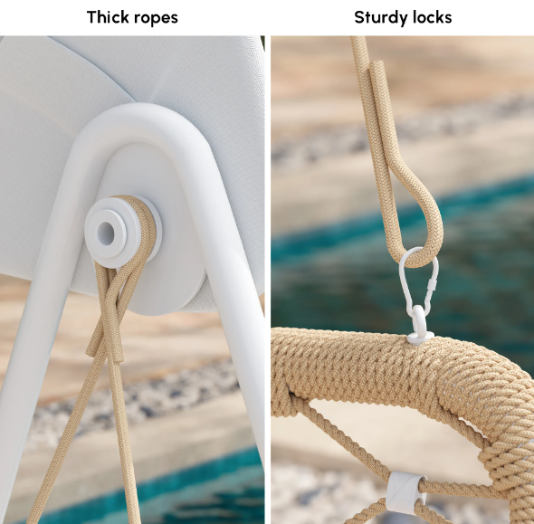 2 Seat Outdoor Woven Rope Swing Chair For 2 Person