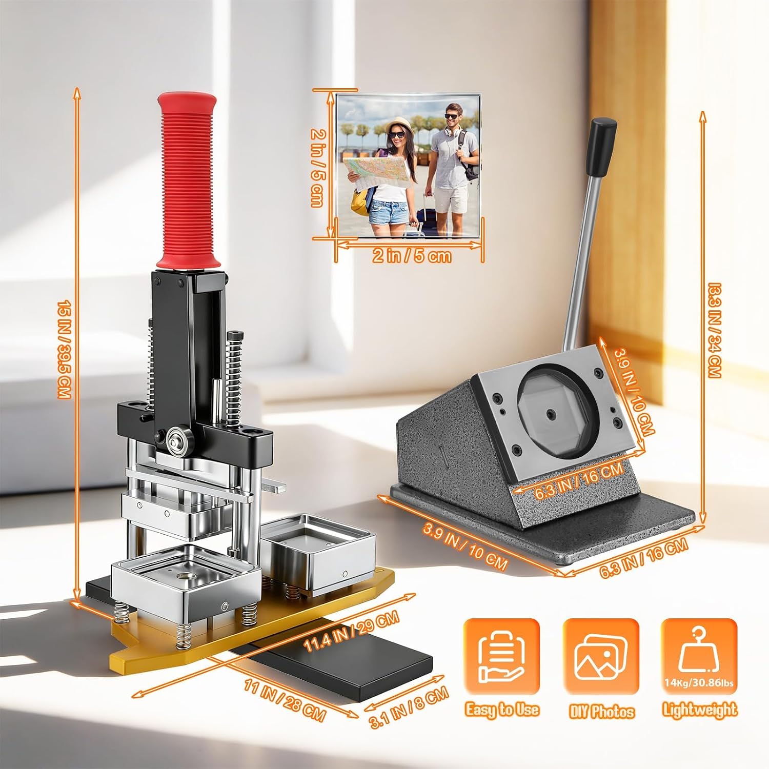 Magnet Maker Machine Kit 50x50MM Square, DIY Photo Magnet Press with Paper Cutter & Supplies