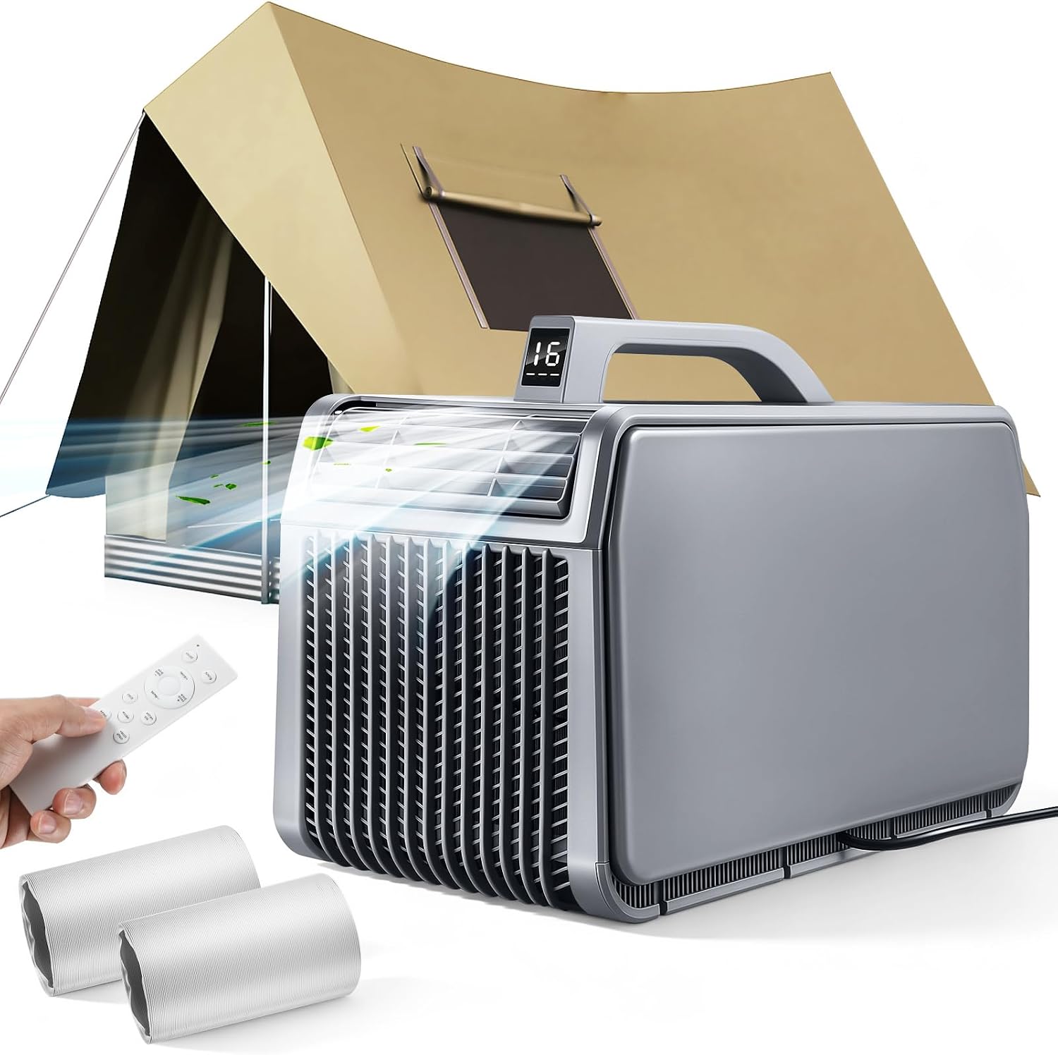 500W 12V DC Portable Air Conditioner, Quiet Cooler & Heater Combo for Car Tent Camper RV Boat