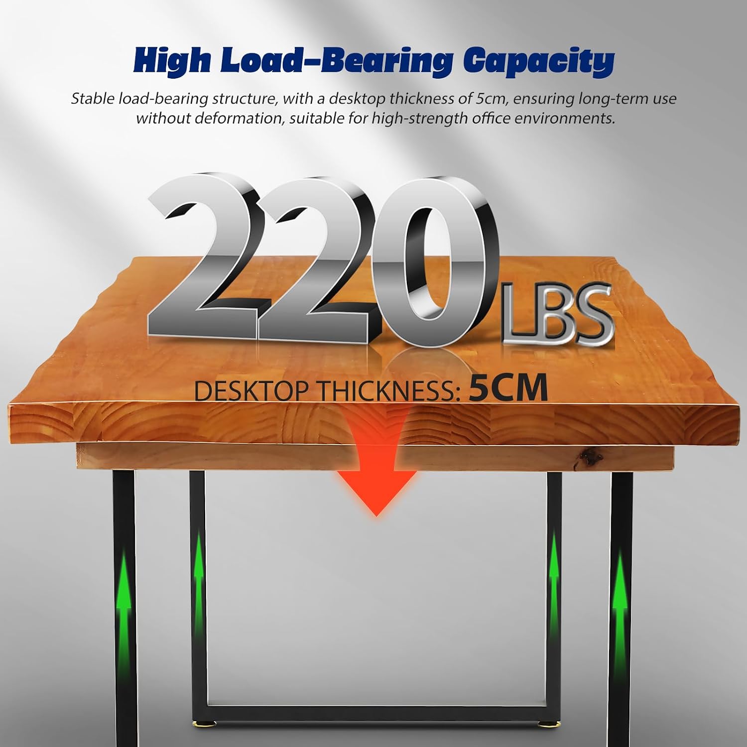 Wooden Computer Desk, 70.8 Inch Home Office Desk, Gaming Desk, Long Work Desk Table with Metal Frame