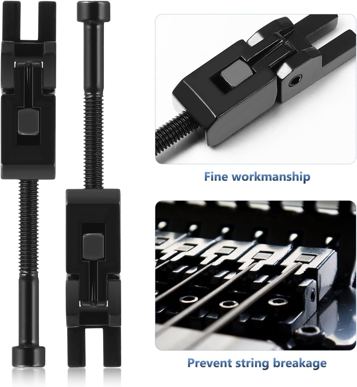 Set of 6 Double Locking Systyem Locked Saddles for Floyd Rose Guitar Tremolo Bridge with String Lock Screws