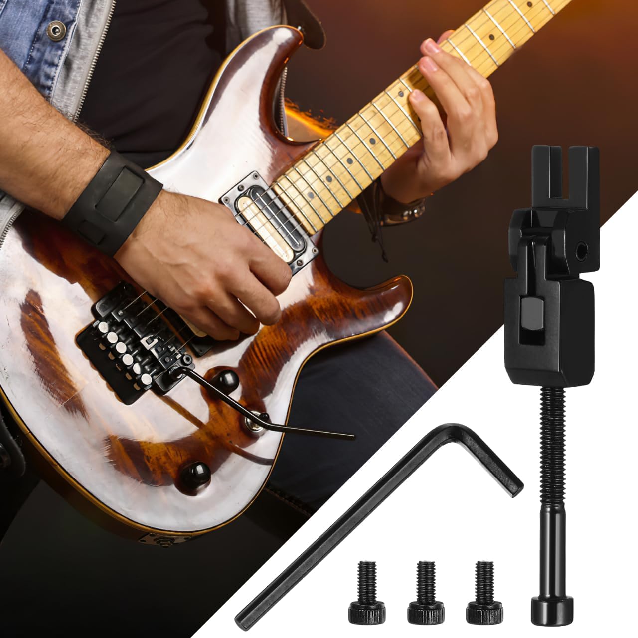 Set of 6 Double Locking Systyem Locked Saddles for Floyd Rose Guitar Tremolo Bridge with String Lock Screws