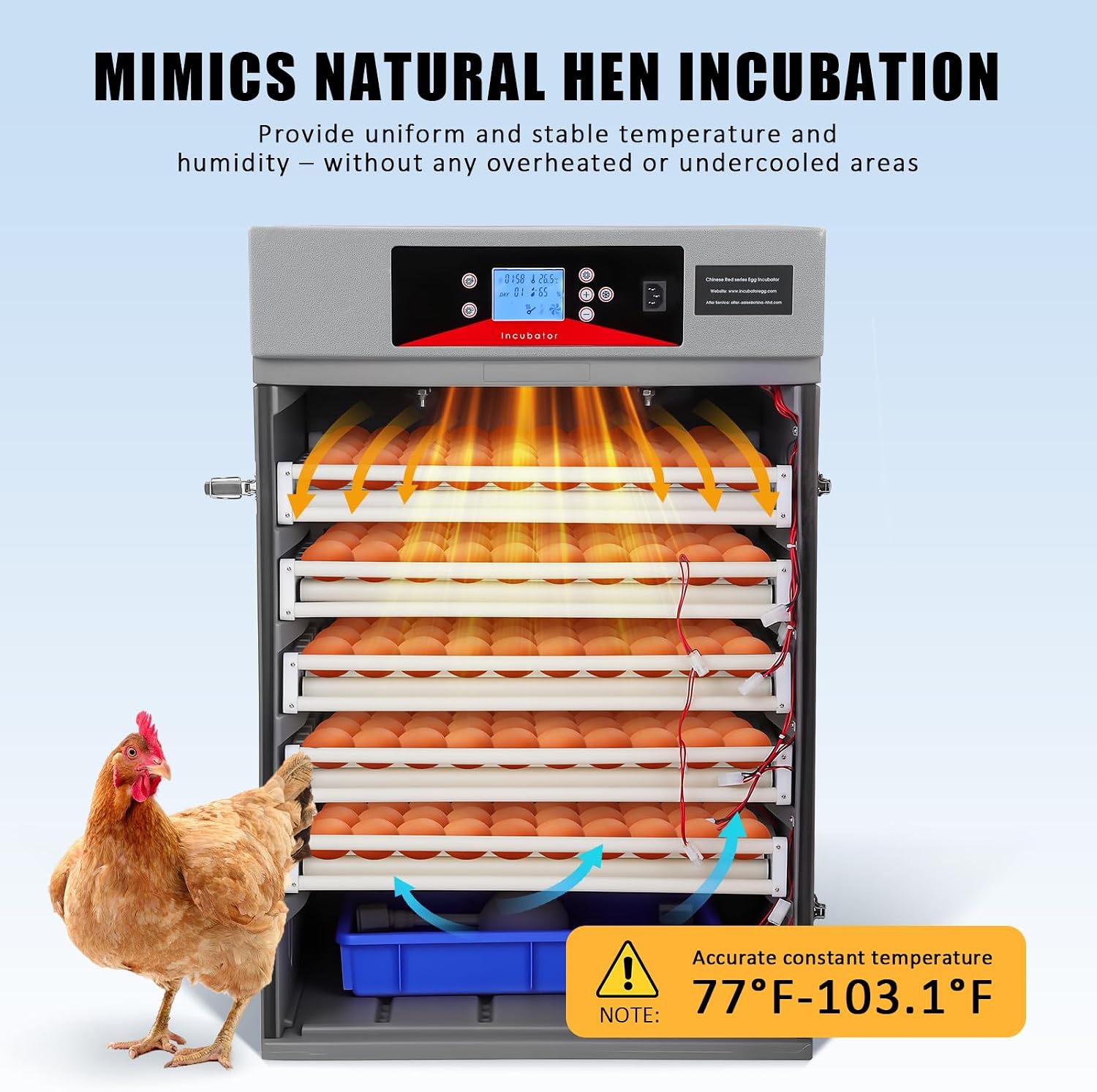 400 Capacity Egg Incubator with Automatic Temperature & Humidity Control