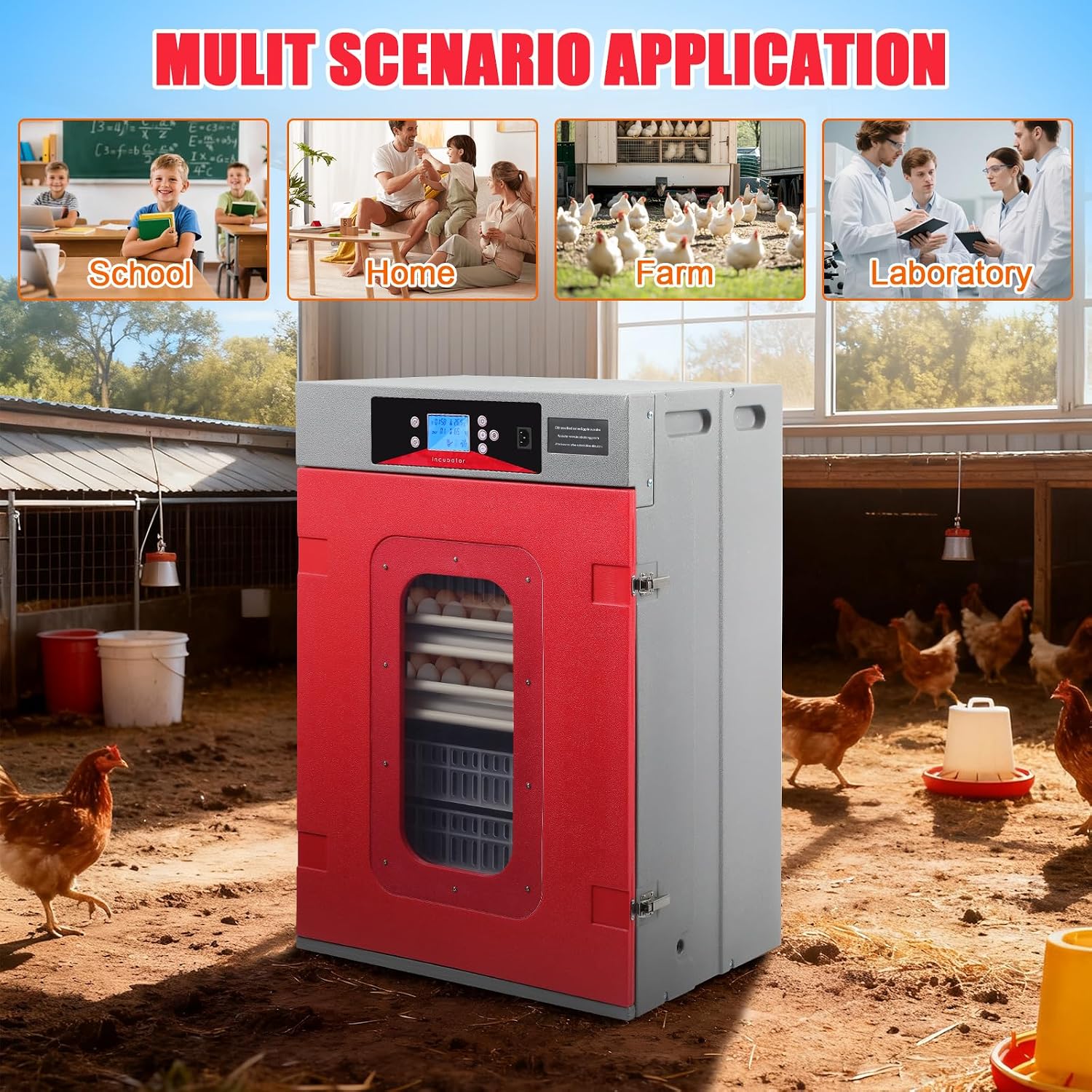 400 Capacity Egg Incubator with Automatic Temperature & Humidity Control