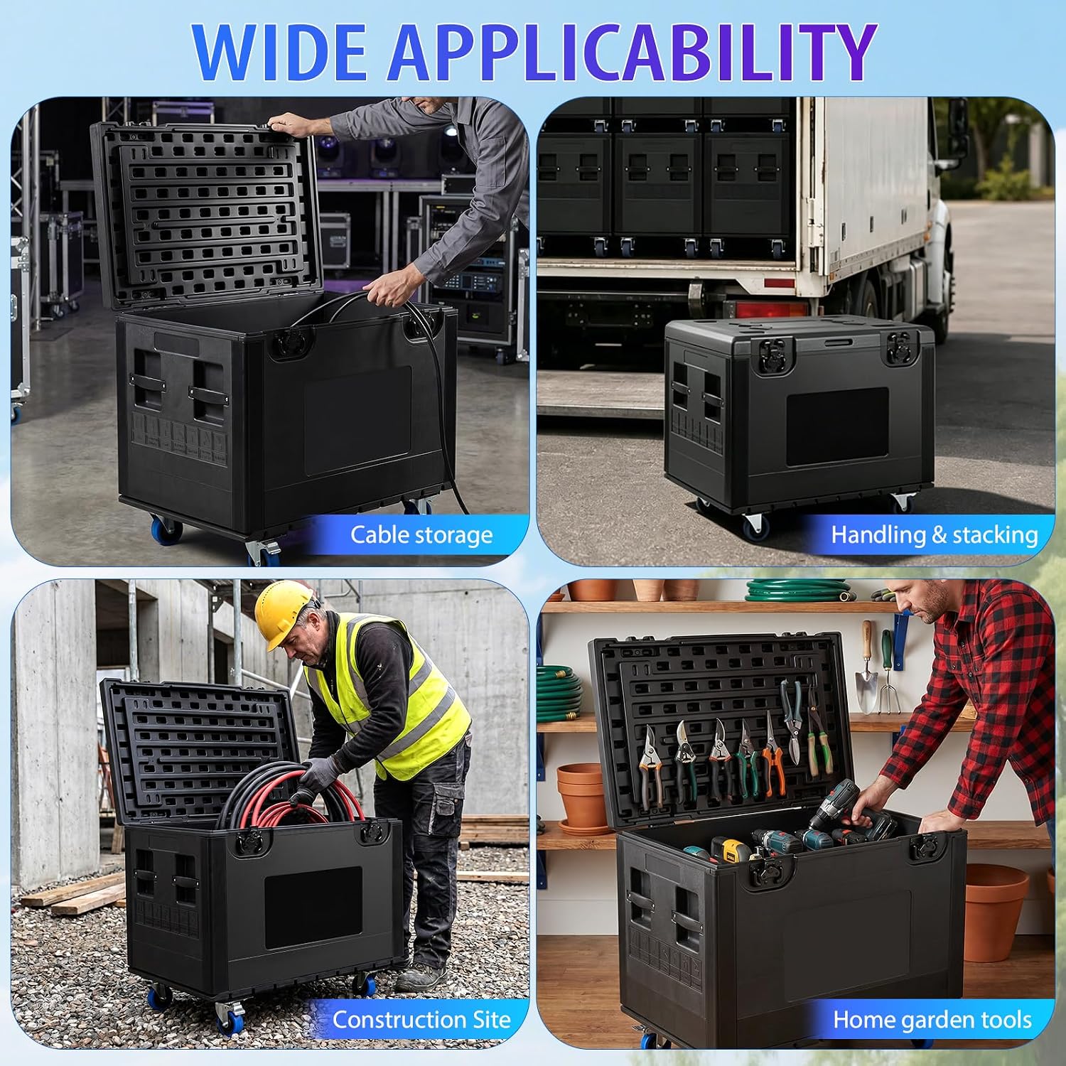 Heavy Duty Road Case, Flight Case, Rolling DJ Equipment, Cable Trunk with Wheels 