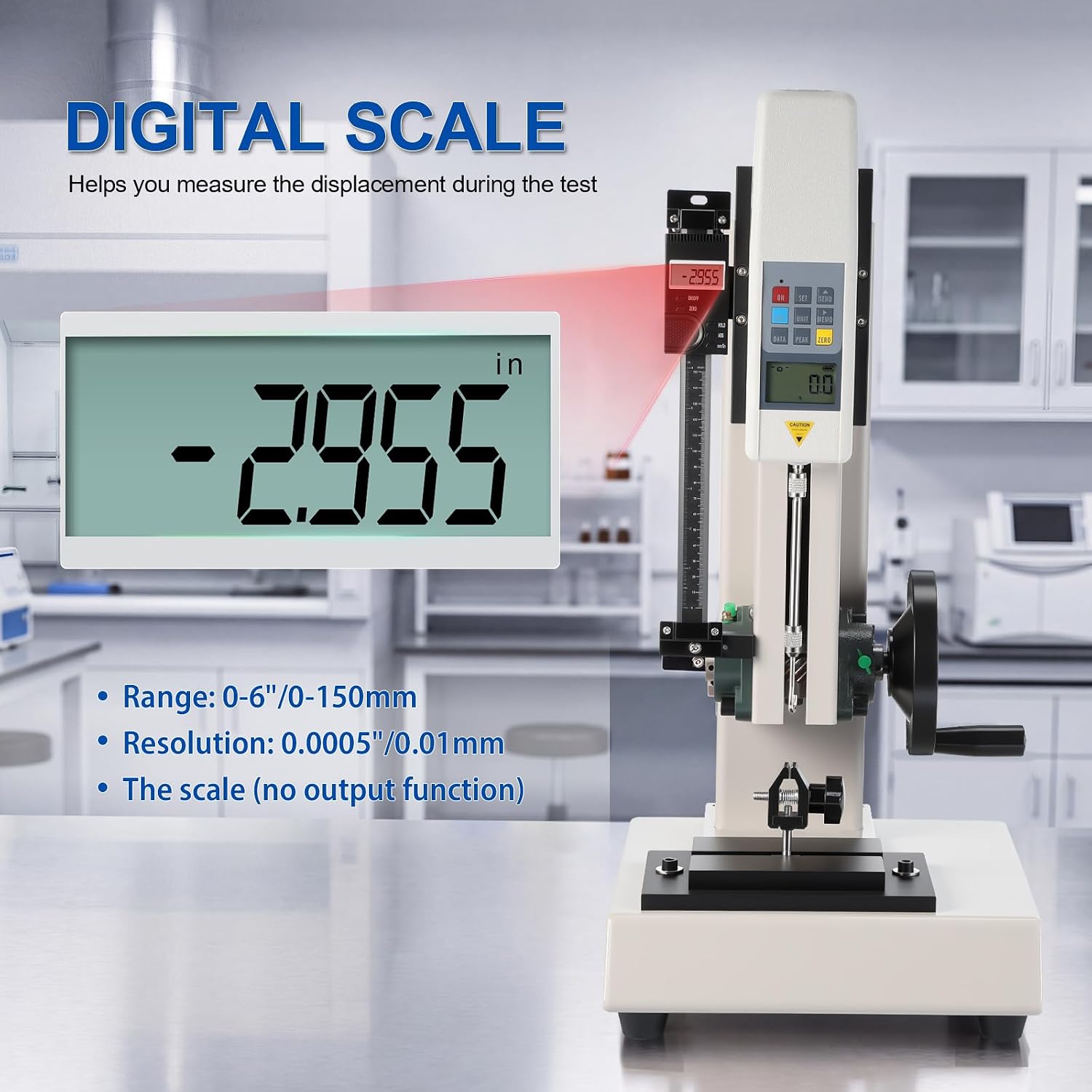 Force Gauge with Platform Stand, ±0.5% Accuracy Push Pull Gauge Digital 500N Tester