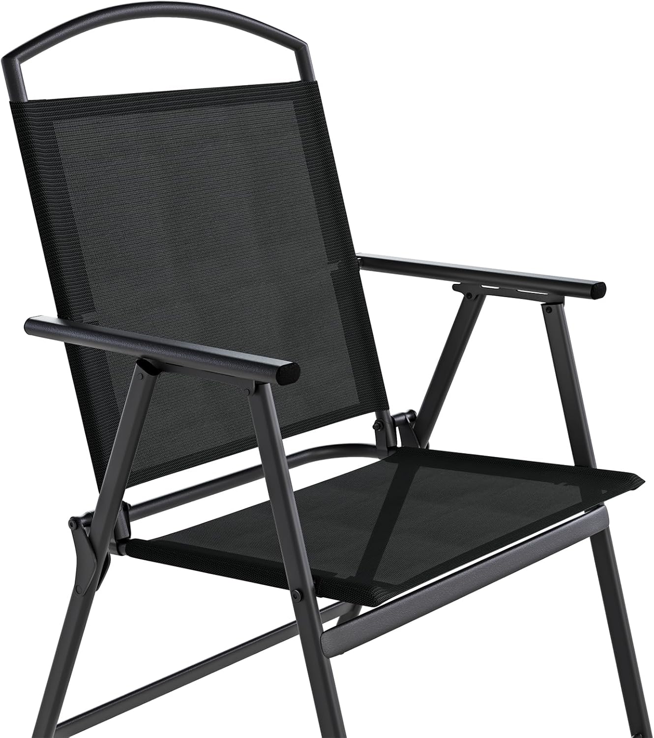 Folding Patio Chairs Set of 2, Outdoor Dining Chairs with Armrests