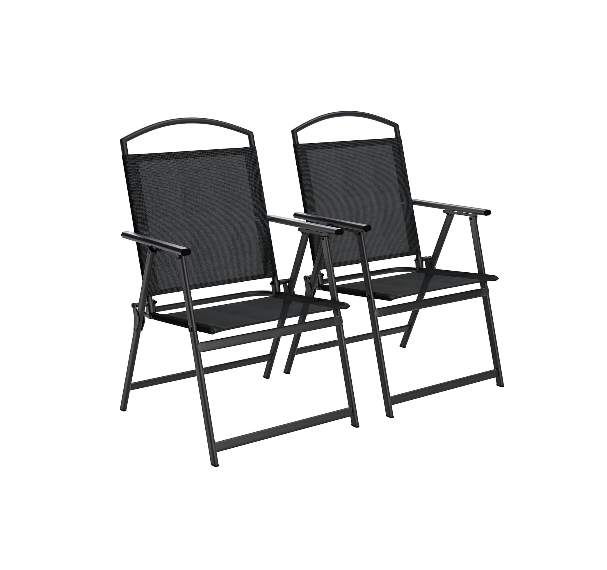 Folding Patio Chairs Set of 2, Outdoor Dining Chairs with Armrests