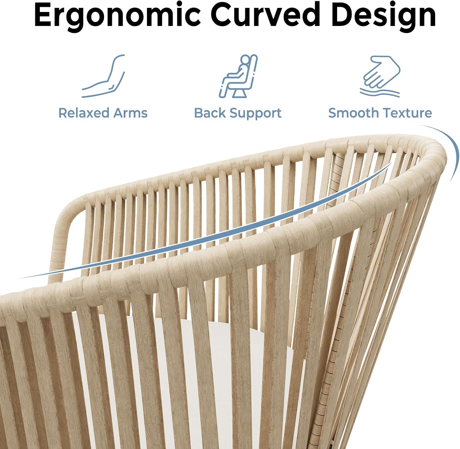 Outdoor Swivel Bar Stools Set of 2, 26.8" Counter Height Patio Chairs with 360° Rotation & Removable Cushion