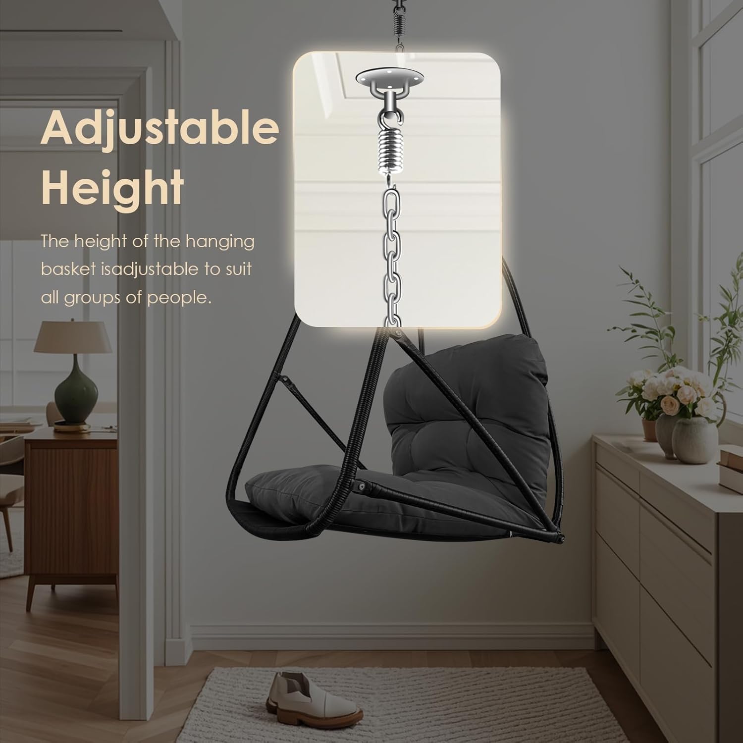 Swing Egg Chair Without Stand Foldable Frame Hanging Chairs for Indoor Outside