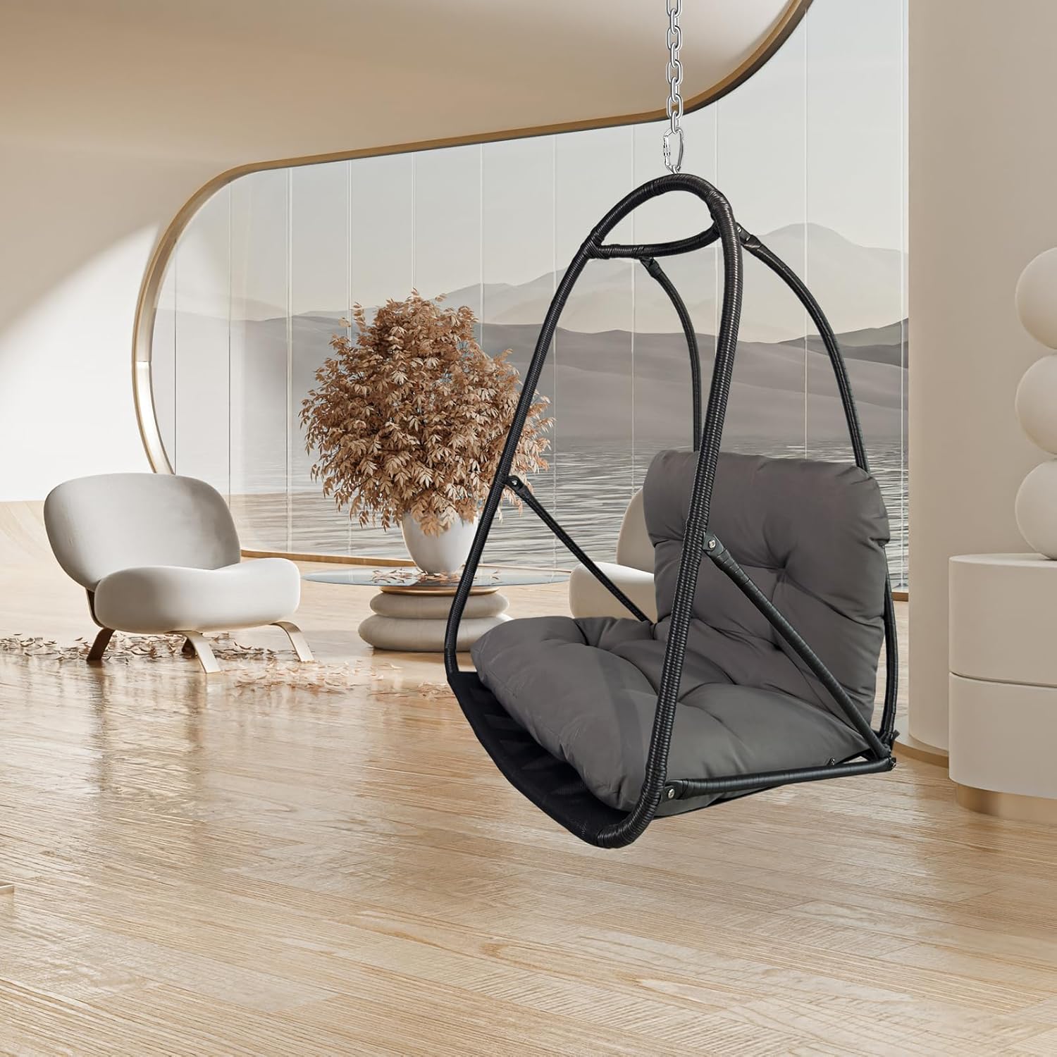 Swing Egg Chair Without Stand Foldable Frame Hanging Chairs for Indoor Outside