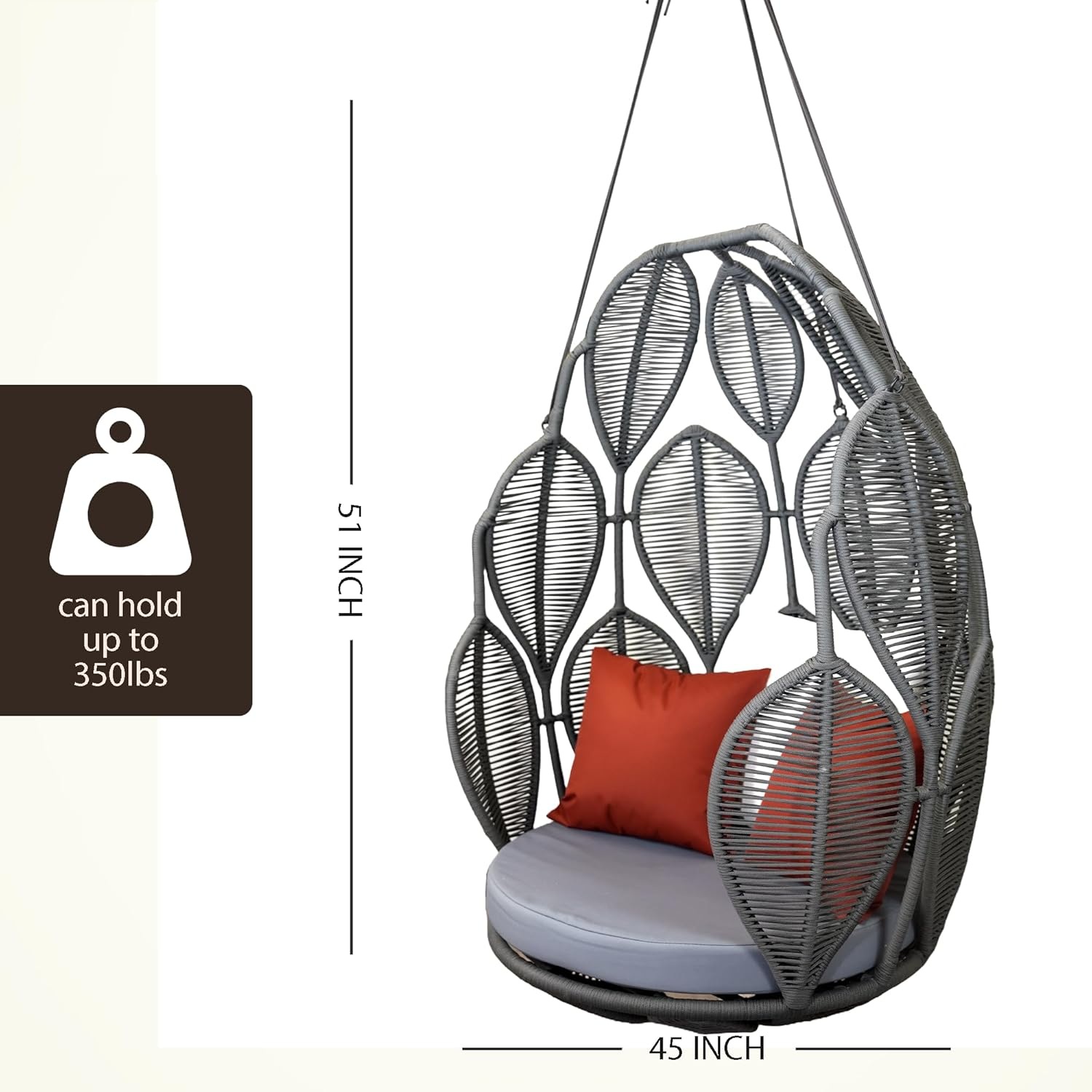 Luxury Hanging Chair – Rope Weaving Swing Chair for Indoor & Outdoor Use