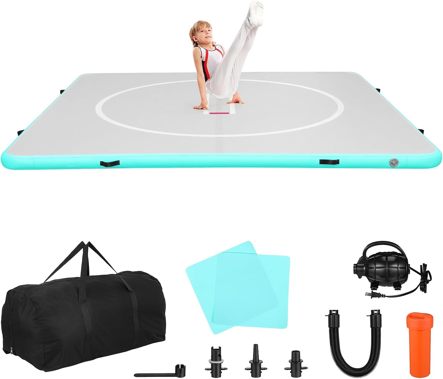 4 in Thick 10x10 Inflatable Wrestling Mat, Jiu Jitsu Mats, Wrestling Mats for Home, Inflatable Gymnastics Mat
