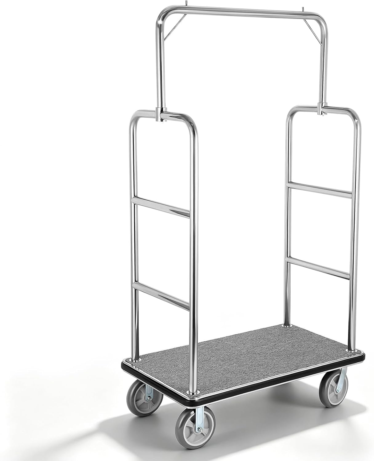 Hotel Luggage Cart, 1300 lbs Rolling Trolley with 8in Wheels