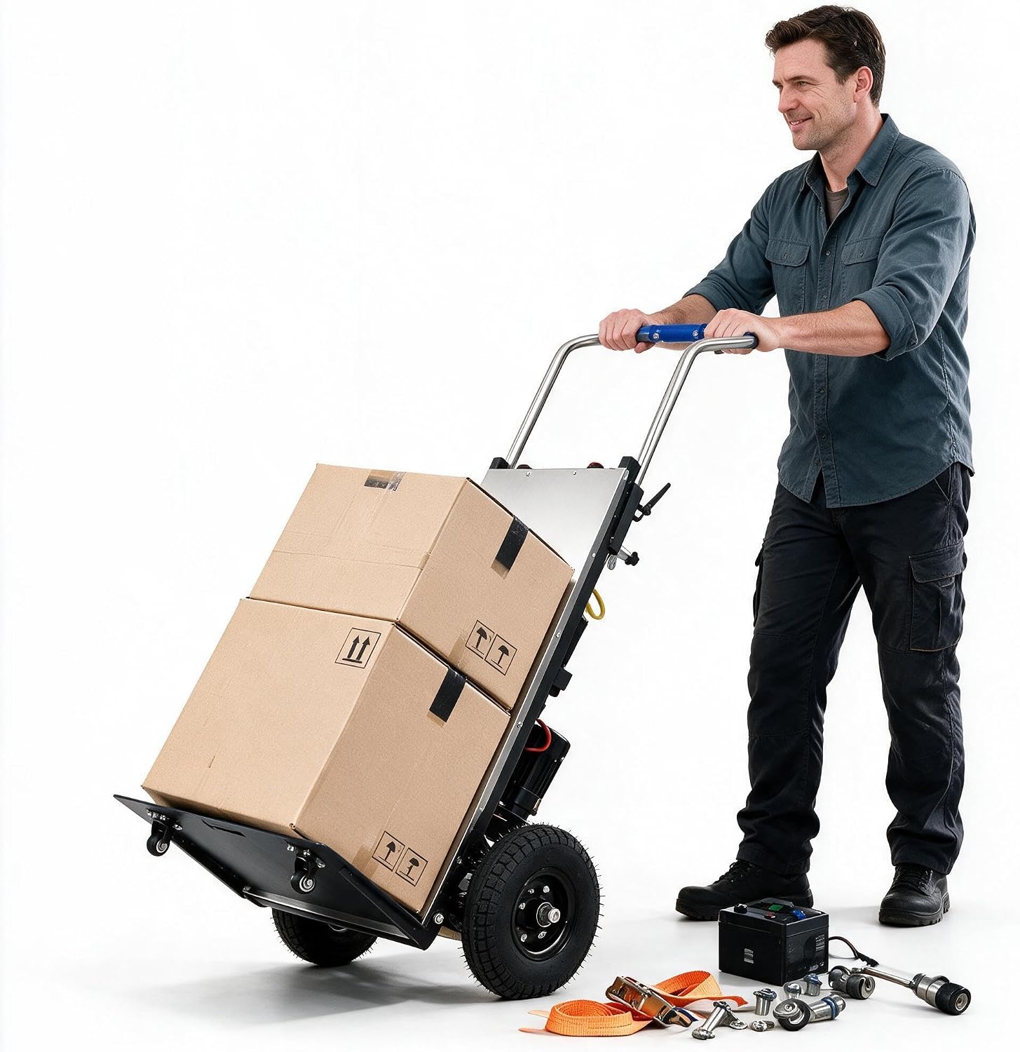 Electric Stair Climbing Dolly, 881LBS Heavy-Duty Hand Truck for Moving