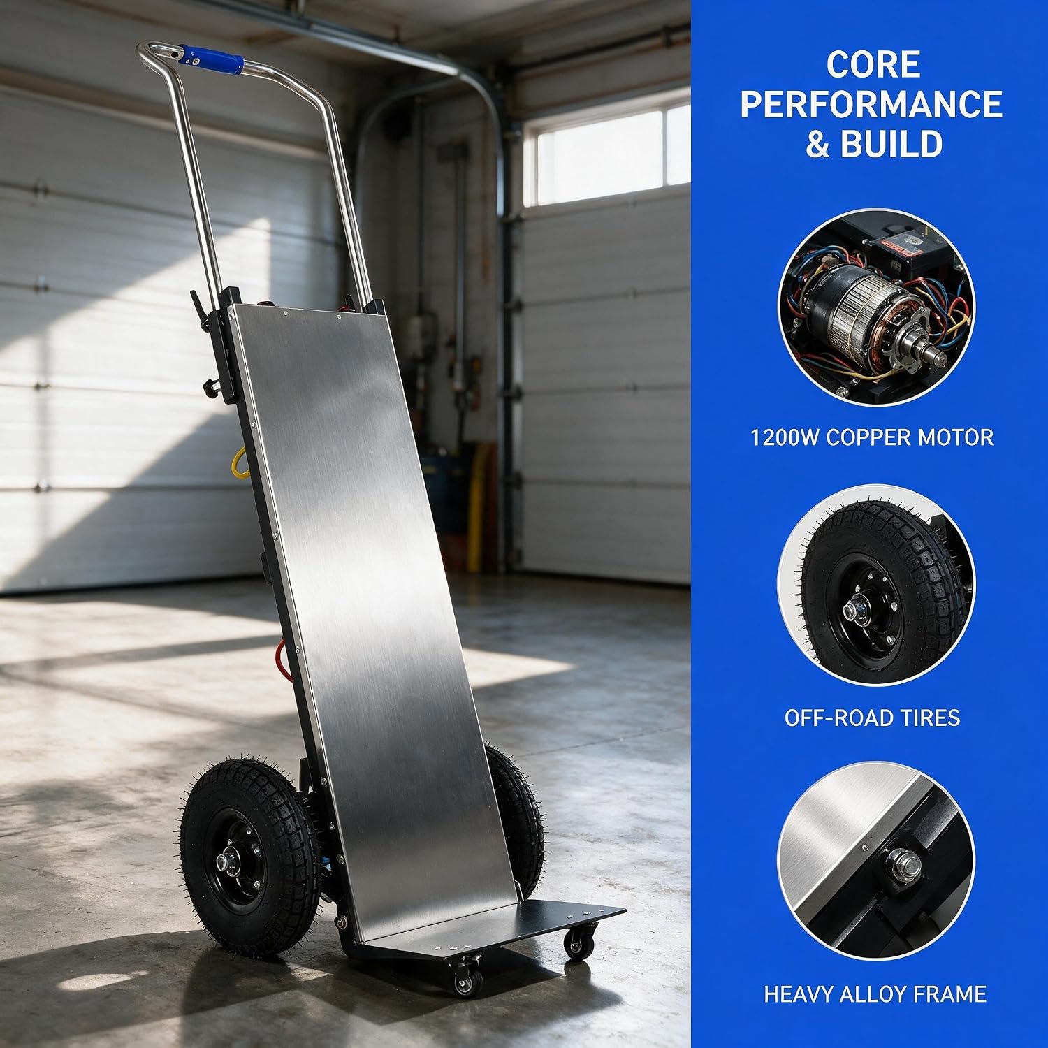 Electric Stair Climbing Dolly, 881LBS Heavy-Duty Hand Truck for Moving