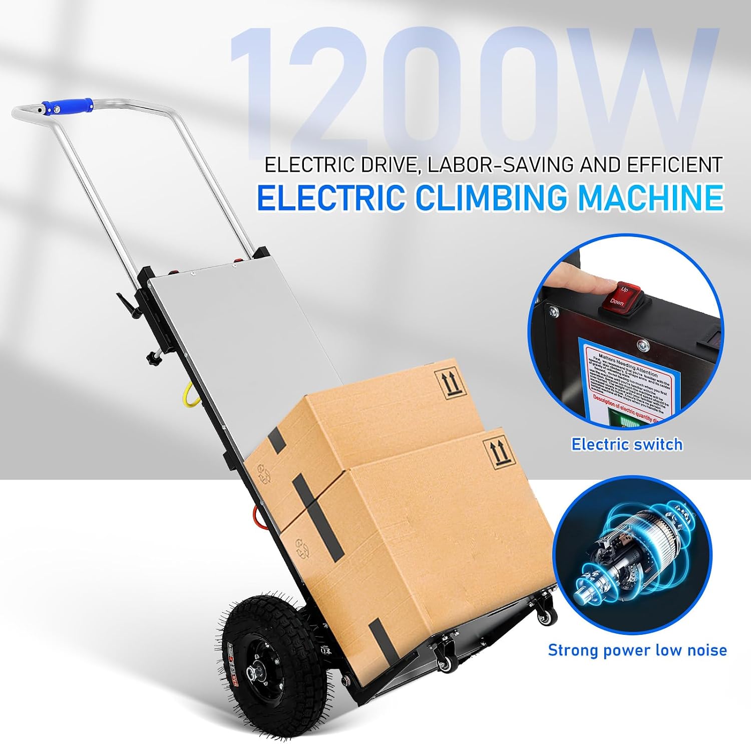 Electric Stair Climbing Dolly, 881LBS Heavy-Duty Hand Truck for Moving