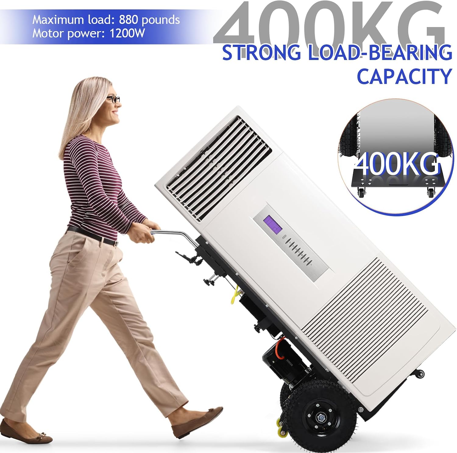 Electric Stair Climbing Dolly 1200W, Stair Climbing Cart Hand Truck 881lbs Capacity