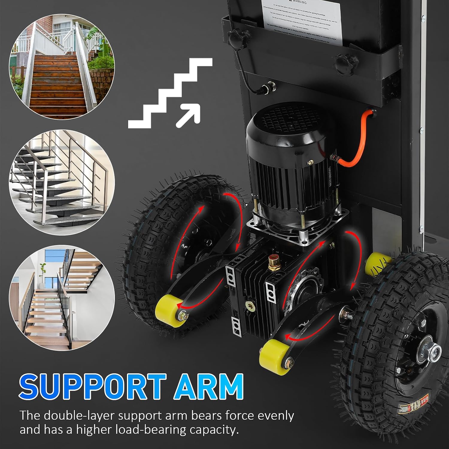 Electric Stair Climbing Dolly 1200W, Stair Climbing Cart Hand Truck 881lbs Capacity