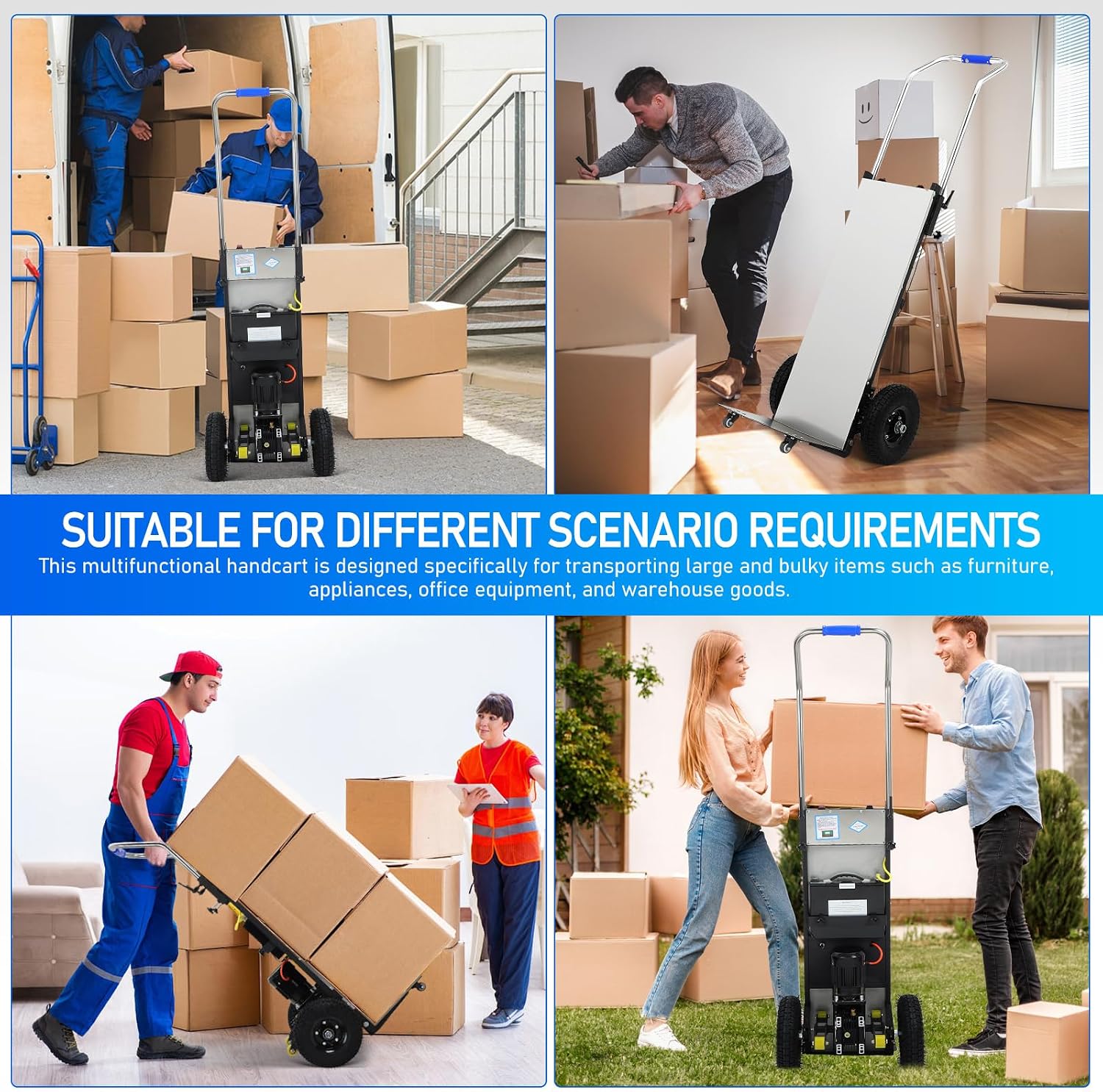 Electric Stair Climbing Dolly 1200W, Stair Climbing Cart Hand Truck 881lbs Capacity