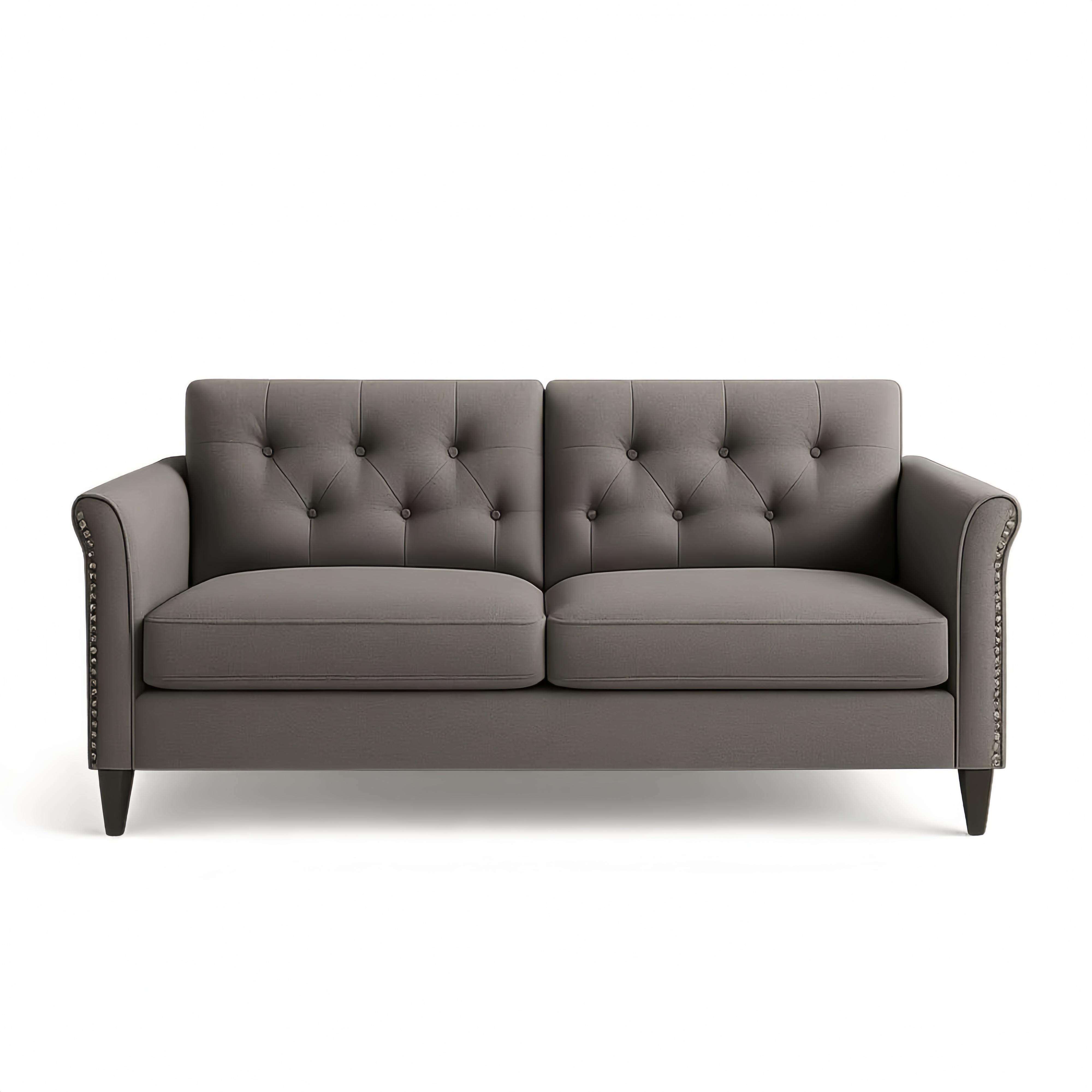 Sofa dwuosobowa tapicerowana szara 200x95x85 cm