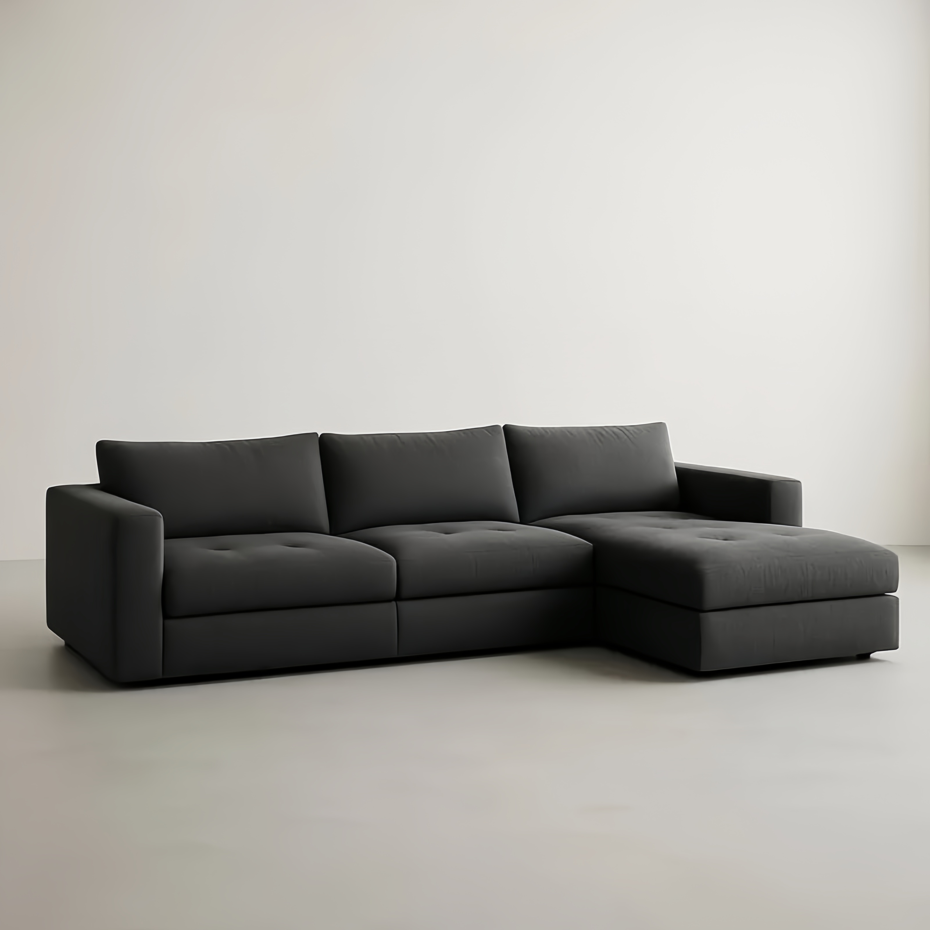 Sofa narożna szara z tkaniny poliestrowej 300x200x80 cm