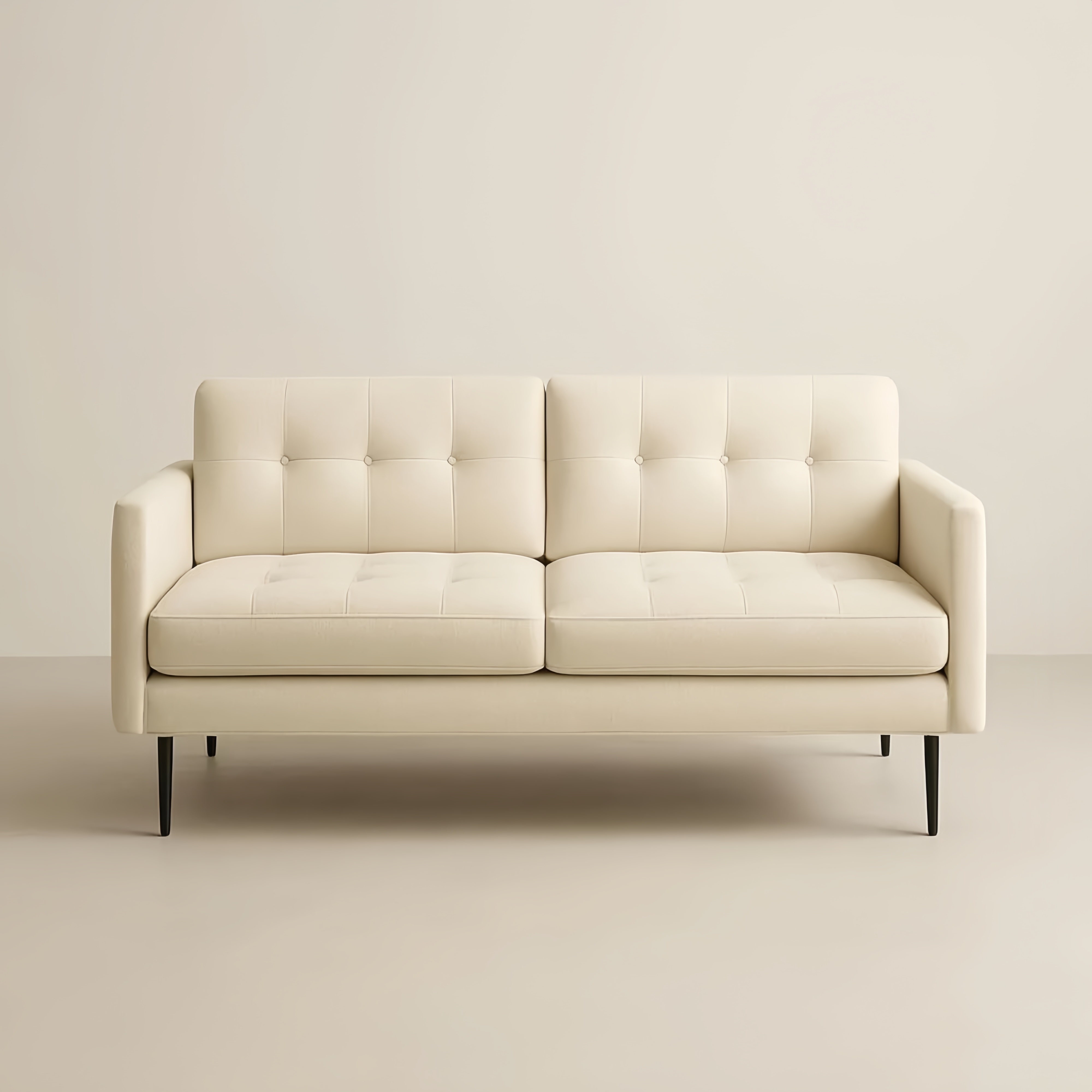 Dwuosobowa sofa z tkaniny poliestrowej, beżowa, 180 cm