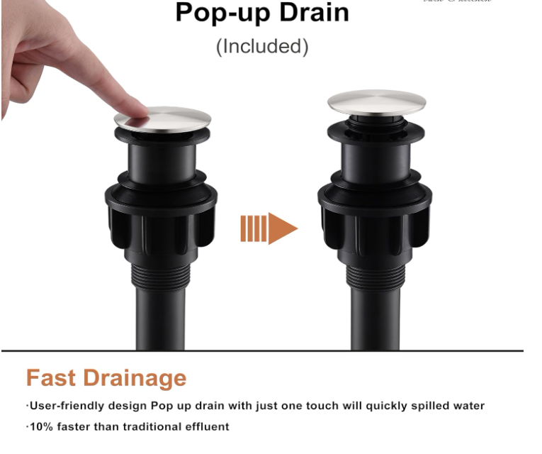 Brushed Nickel Vessel Sink Facuet Single Handle Tall Bathroom Sink Faucet Vanity Bathroom Faucet Basin Mixer Tap with Water Supply Hose and Pop Up Sink Drain