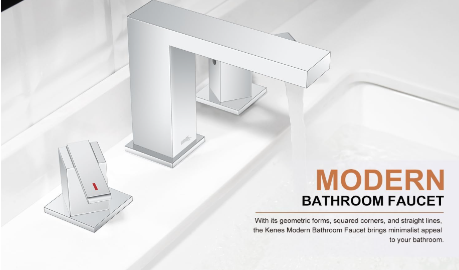 Polished Chrome Widespread Bathroom Faucet 2 Handle Bathroom Sink Faucet 3 Hole, 8-Inch 3 Pieces Vanity Faucet with Pop Up Drain & Supply Lines