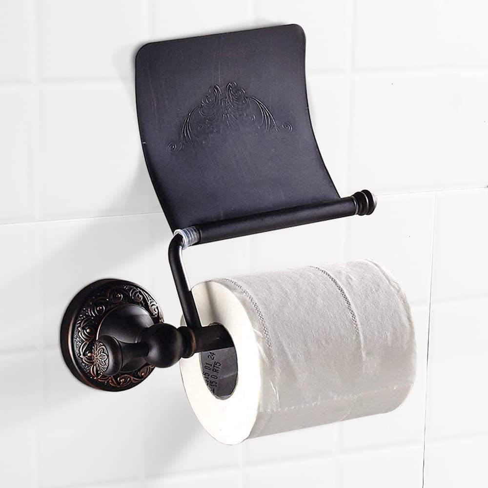 Bronze Toilet Paper Holder, Oil Rubbed Bronze Tissue Roll Holder Storage with Cover for Bathroom