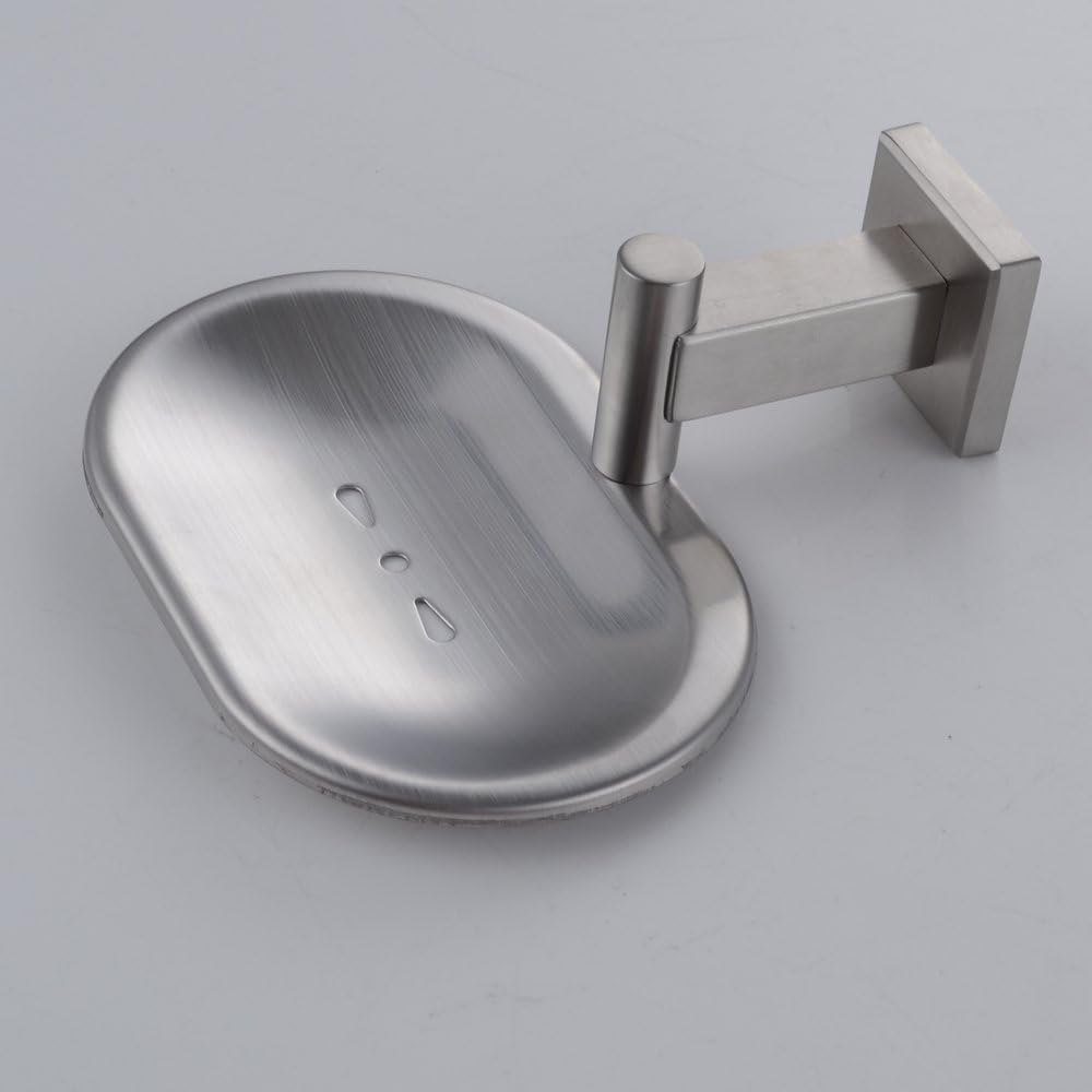 Bathroom Toilet Soap Dish, Silver Soap Holder for Shower Stainless Steel Wall Mount Brushed Nickel Finish Rustproof