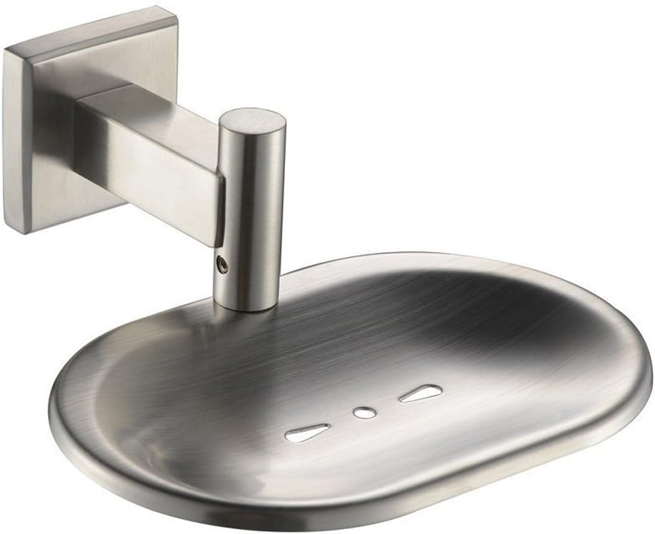 Bathroom Toilet Soap Dish, Silver Soap Holder for Shower Stainless Steel Wall Mount Brushed Nickel Finish Rustproof