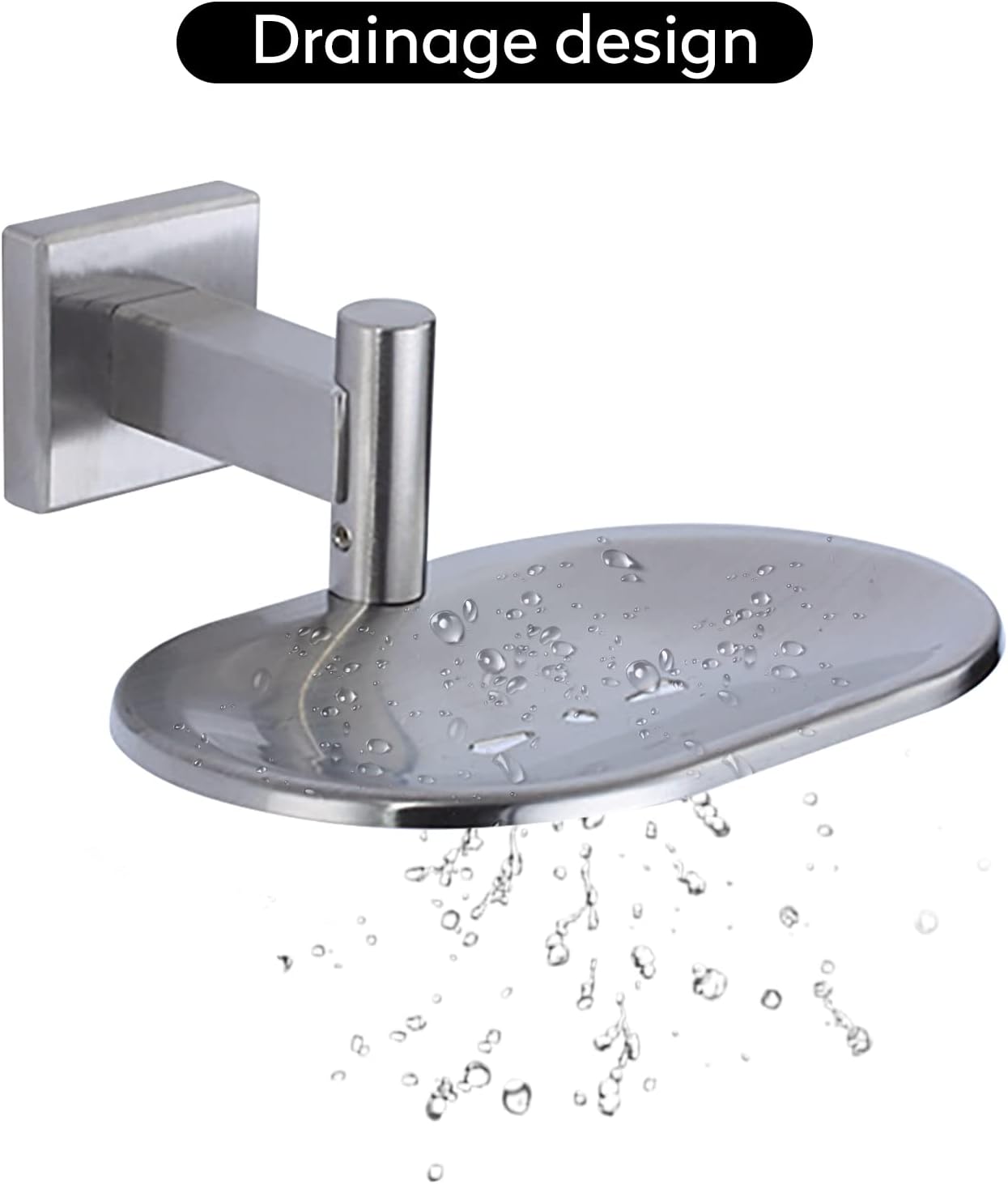 Bathroom Toilet Soap Dish, Silver Soap Holder for Shower Stainless Steel Wall Mount Brushed Nickel Finish Rustproof