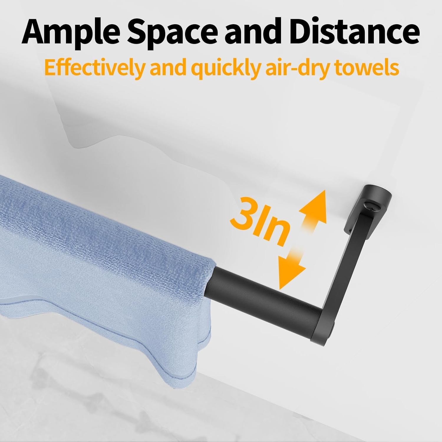 24 Inch Towel Rack for Bathroom Wall Mounted, Heavy Duty Hand Towel Holder, Space-Saving Bathroom Towel Rack Rod