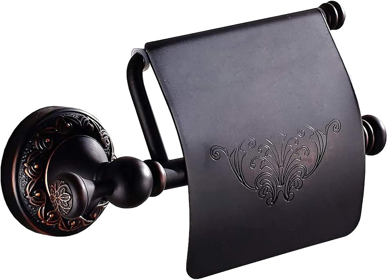 Bronze Toilet Paper Holder, Oil Rubbed Bronze Tissue Roll Holder Storage with Cover for Bathroom