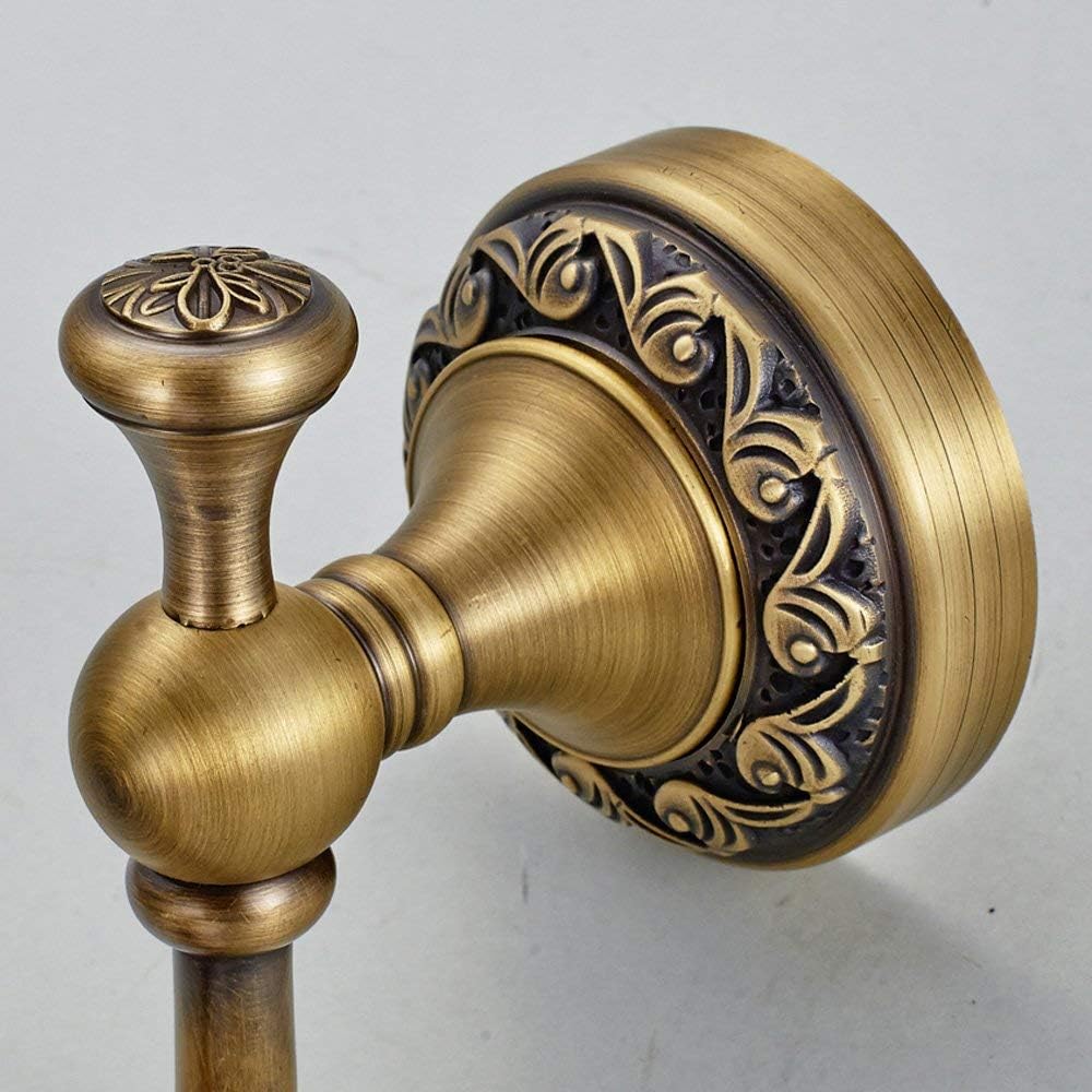 Antique Brass Towel Hook, Bathroom Robe Hooks, Wall Mounted Retro Single Door Coat Clothes Hanger