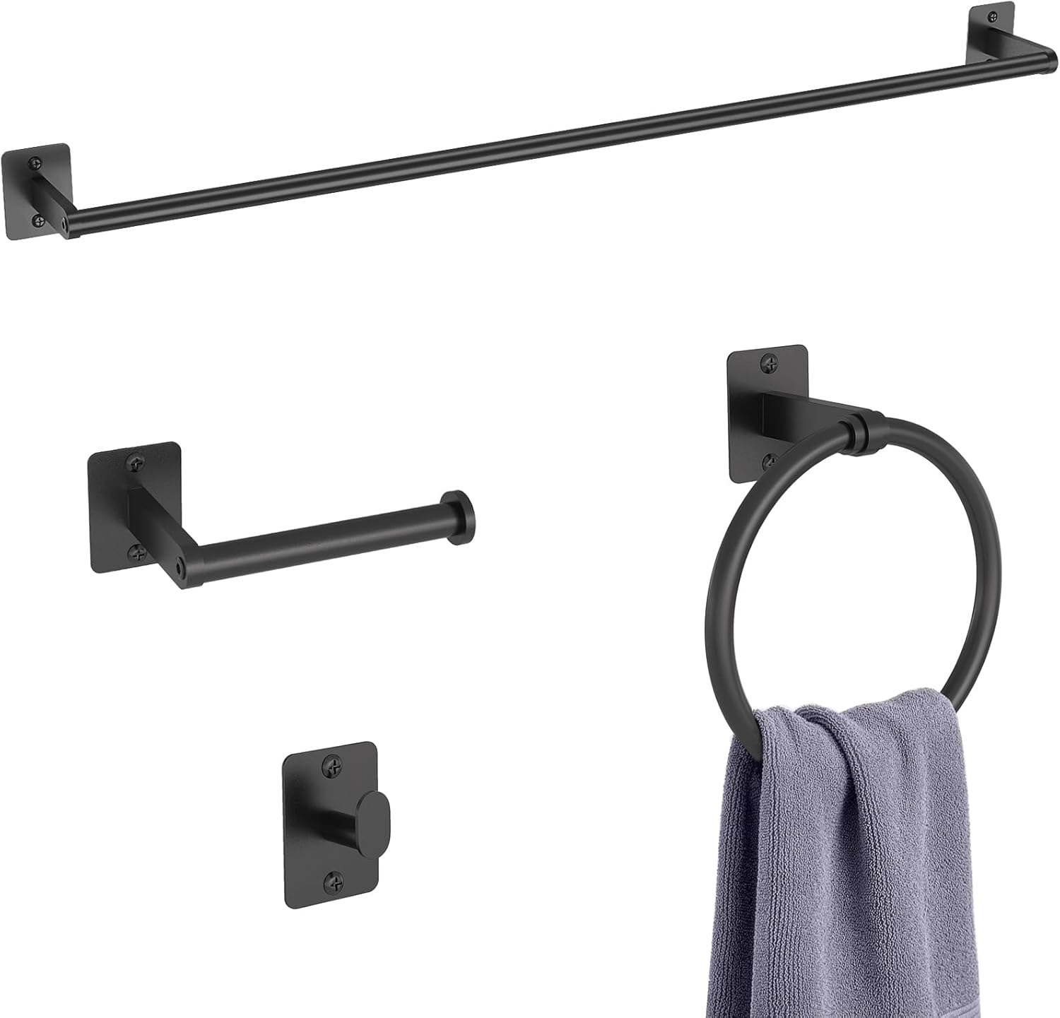 32 inch Towel Bar, Matte Black Bathroom Accessories Set