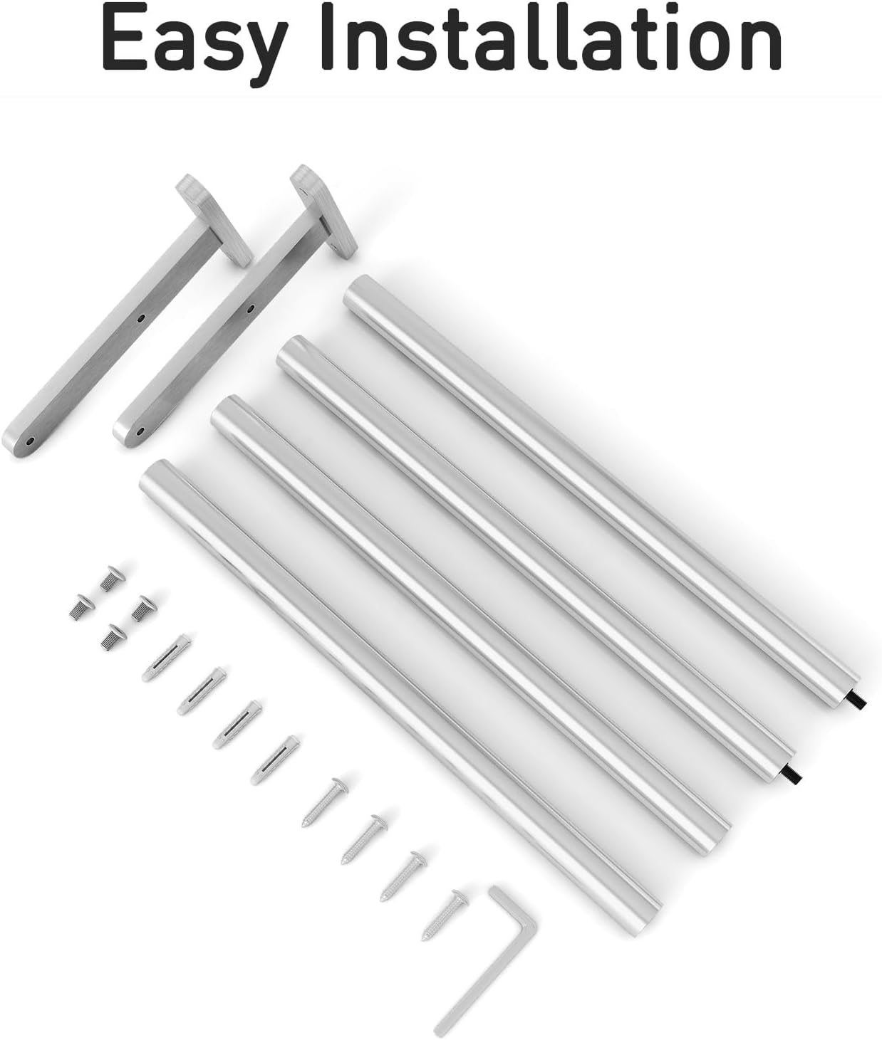 24 Inch Double Towel Bar for Bathroom Wall, Stainless Steel Towel Racks for Bathroom Wall Mounted Rustproof