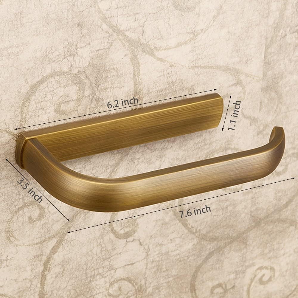 Antique Brass Toilet Paper Holder, Brass Toilet Roll Holder Bathroom Wall Mount Tissue Roll Dispenser