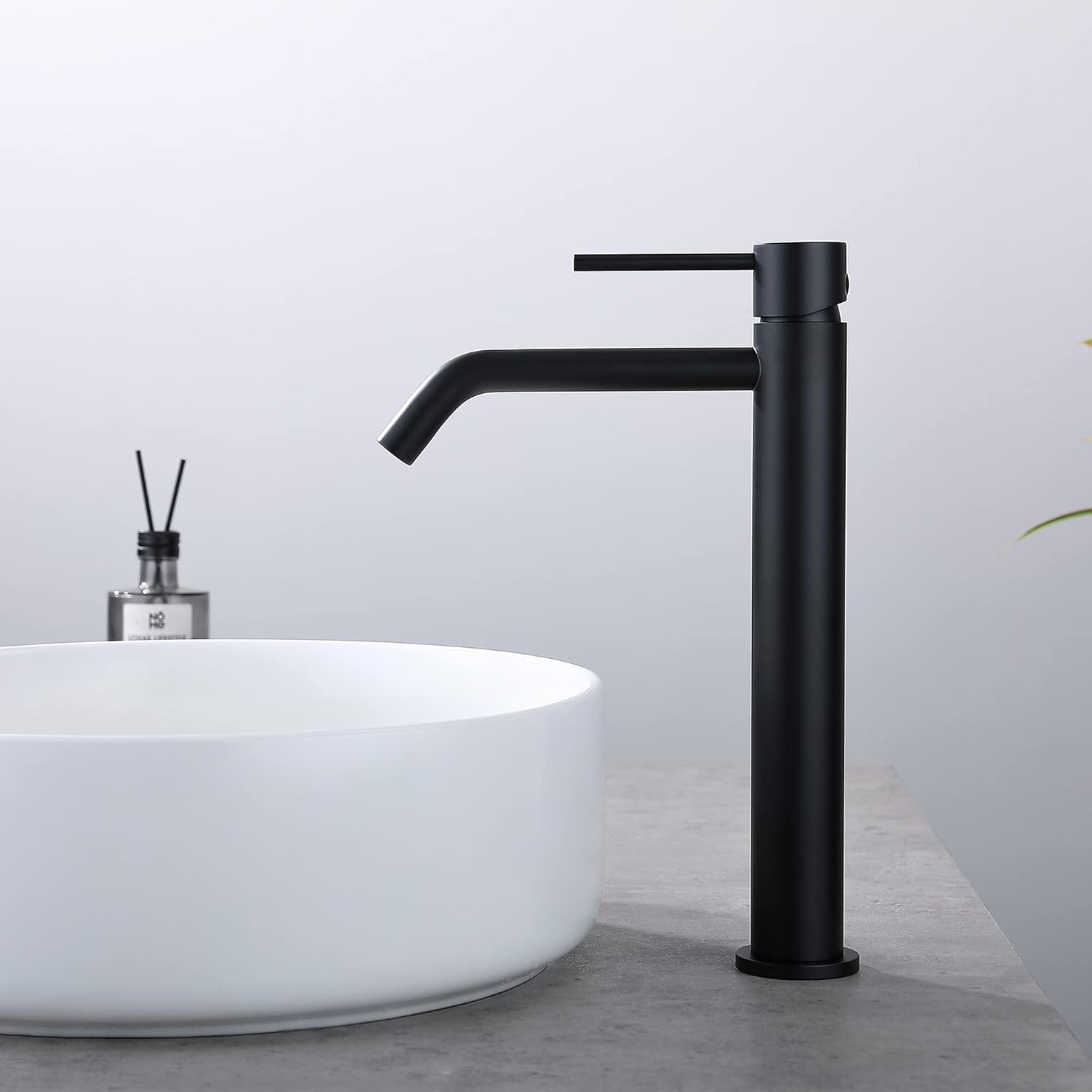  Black Vessel Sink Faucet with Drain Assembly and cUPC Supply Lines