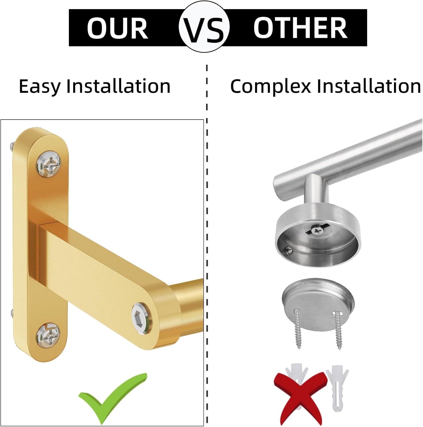 30 Inch Towel Bar Gold, Towel Bar for Bathroom Wall, Heavy Duty Single Bath Towel Rod