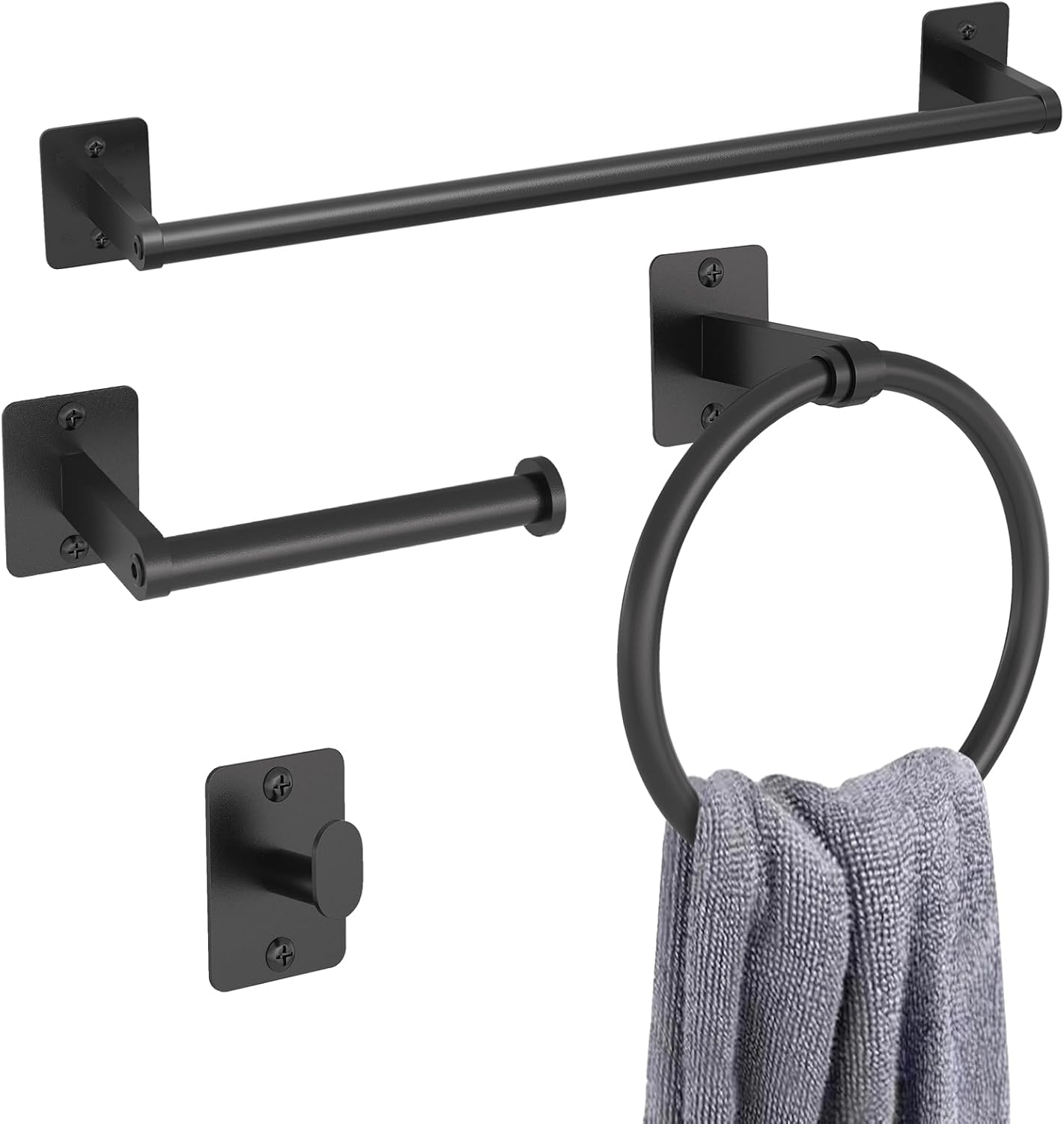4 Pieces Bathroom Hardware Set, 16 inch Towel Bar, Towel Racks for Bathroom